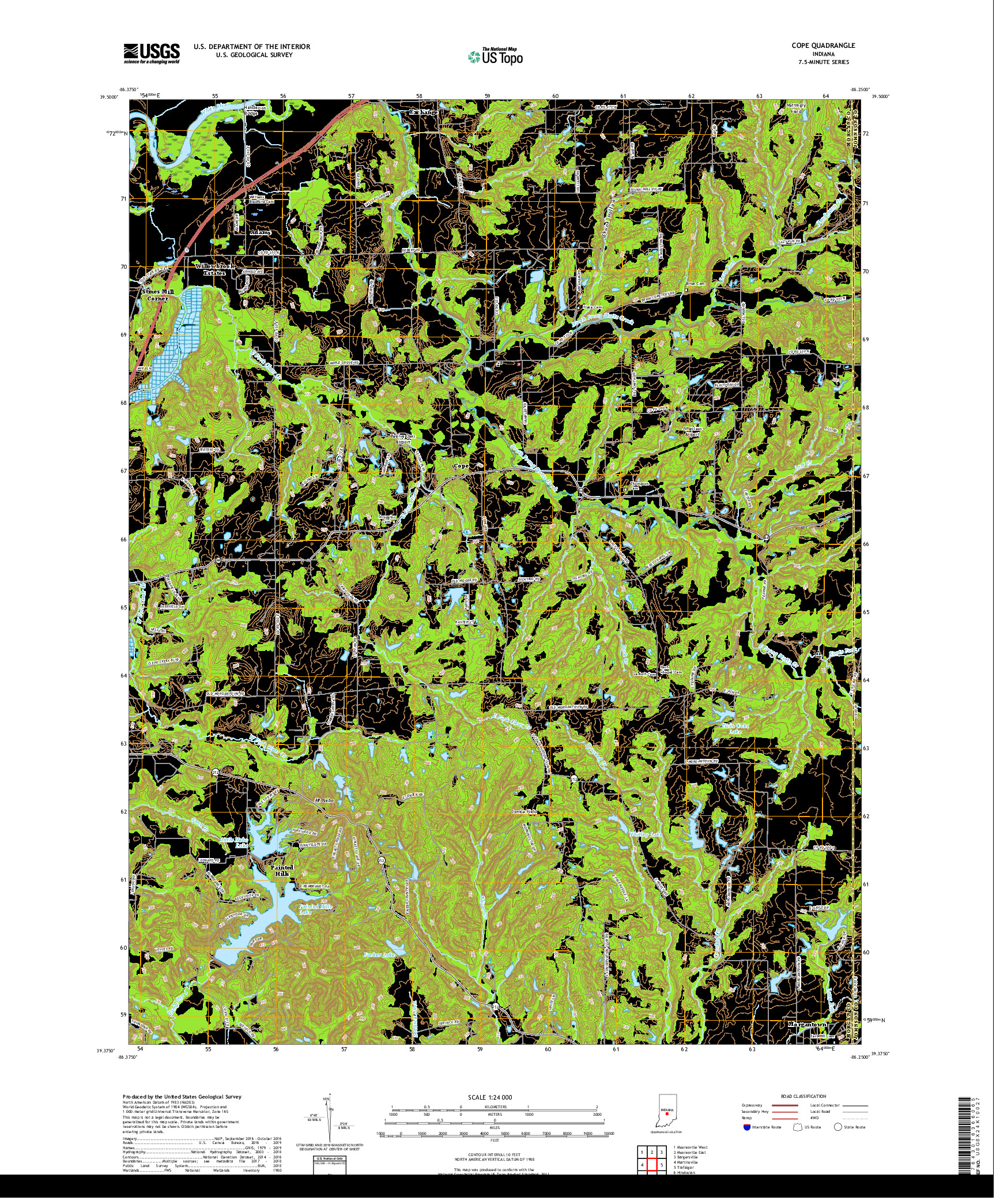 USGS US TOPO 7.5-MINUTE MAP FOR COPE, IN 2019