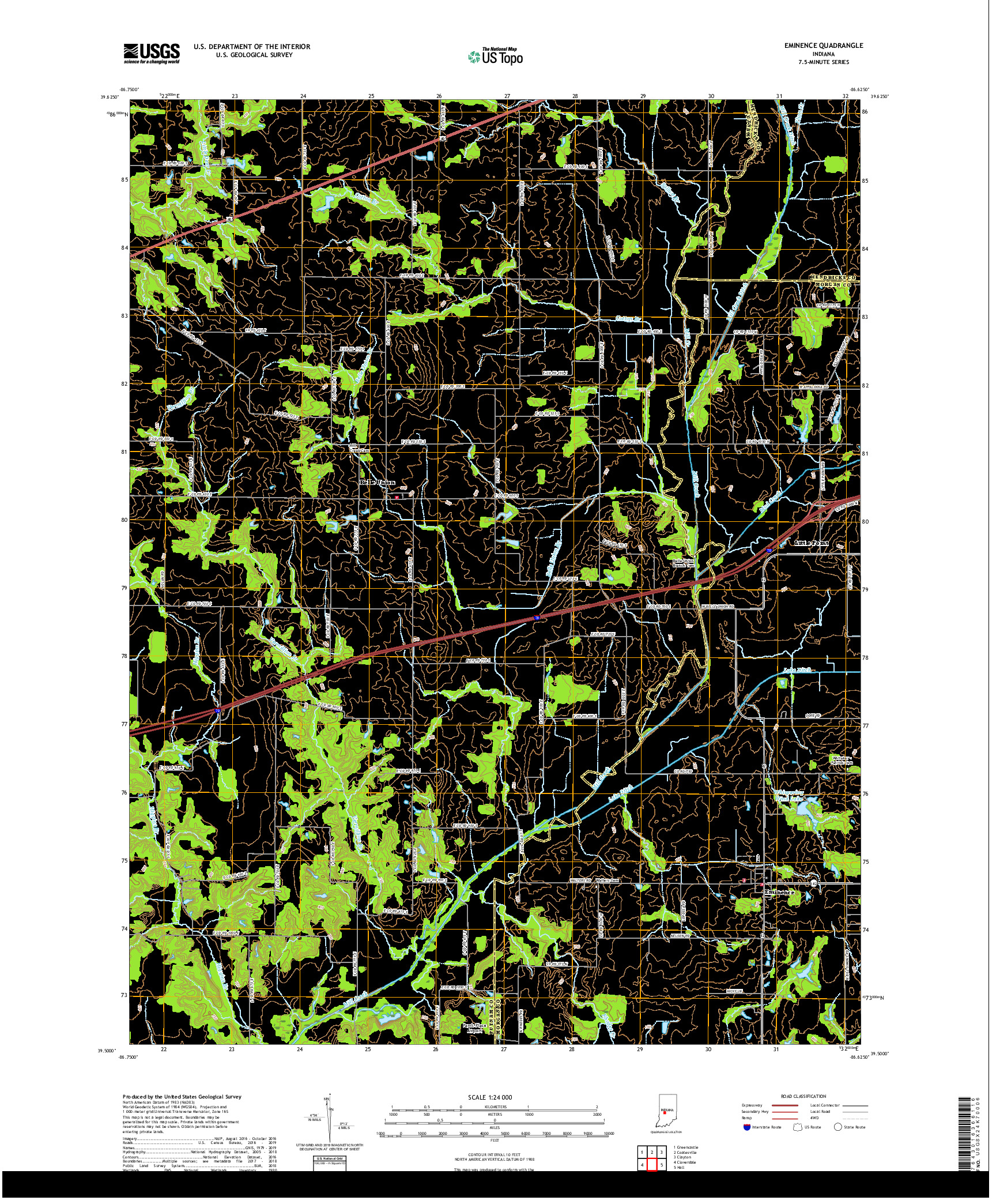 USGS US TOPO 7.5-MINUTE MAP FOR EMINENCE, IN 2019