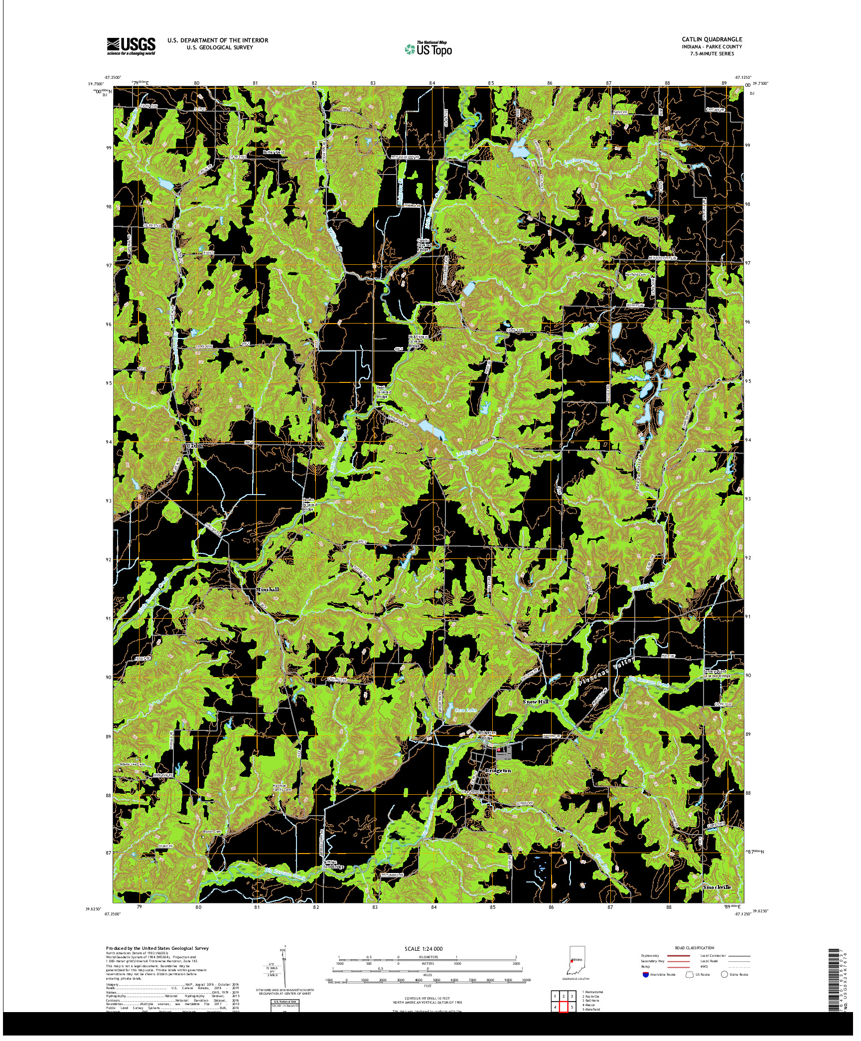 USGS US TOPO 7.5-MINUTE MAP FOR CATLIN, IN 2019