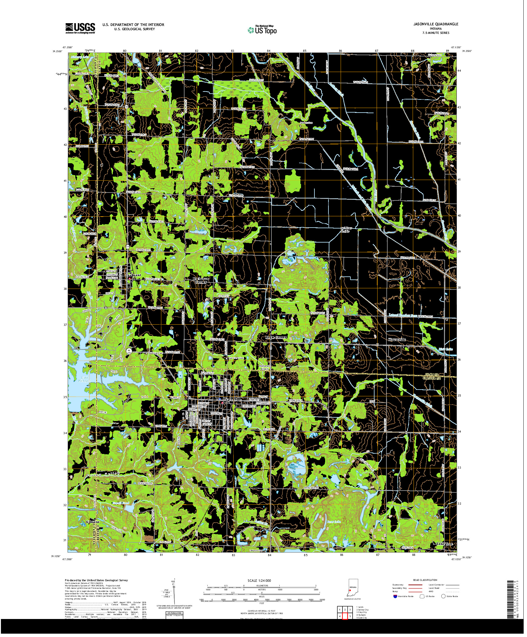 USGS US TOPO 7.5-MINUTE MAP FOR JASONVILLE, IN 2019