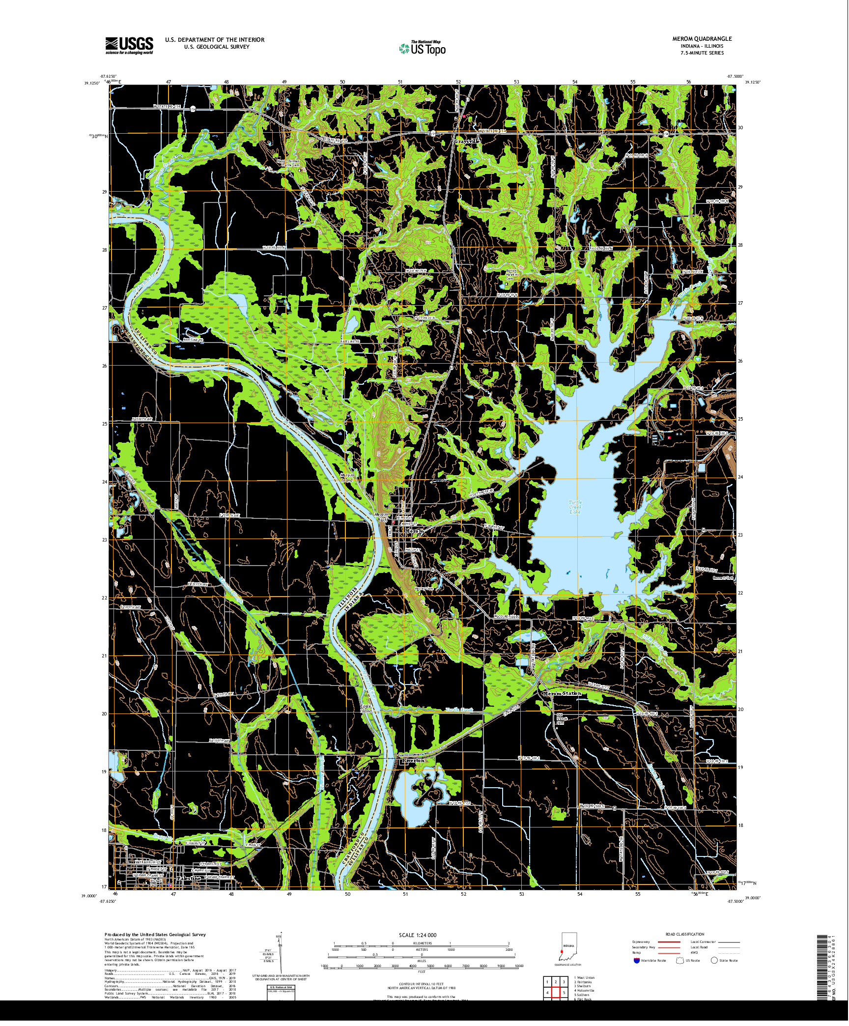 USGS US TOPO 7.5-MINUTE MAP FOR MEROM, IN,IL 2019