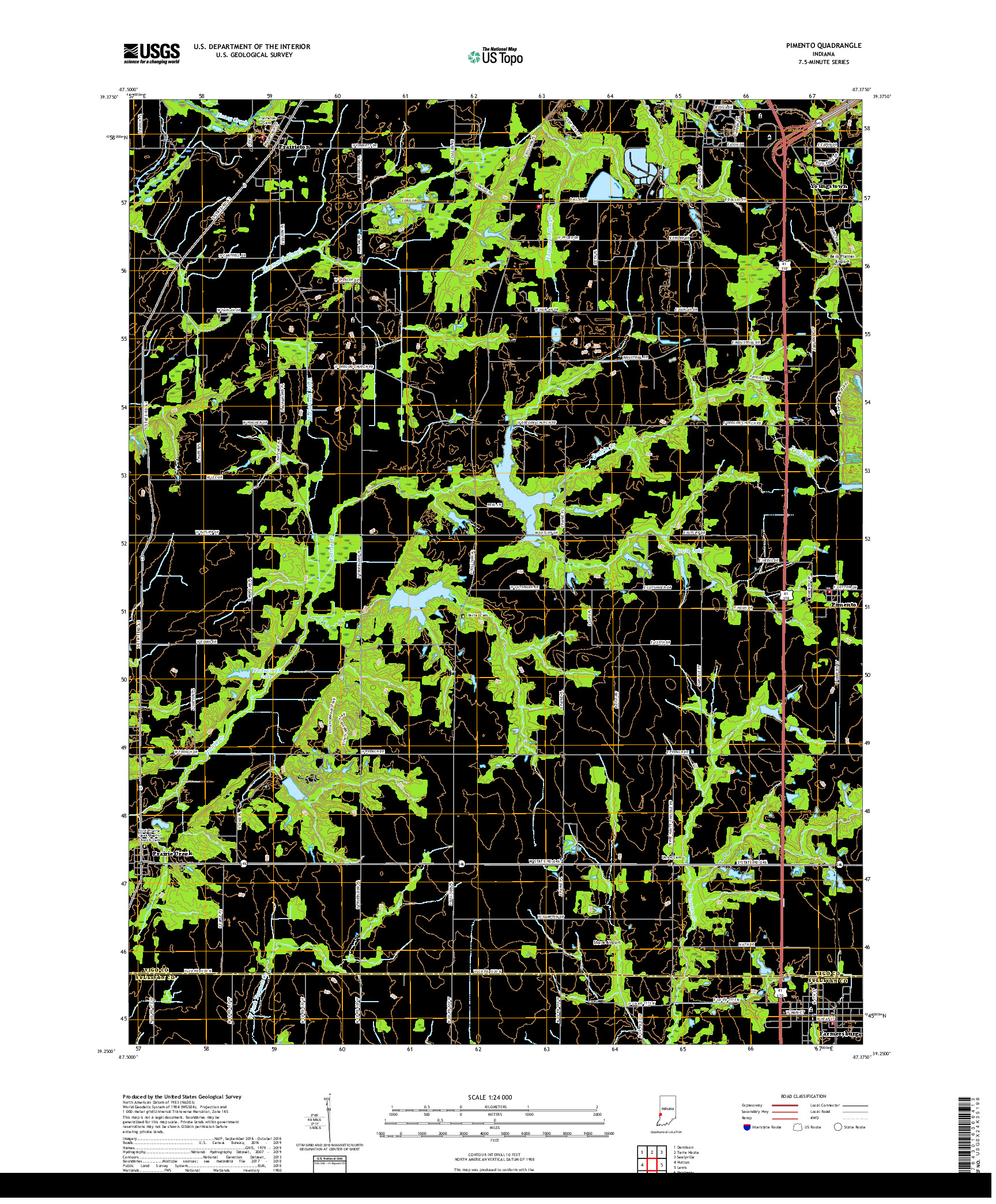 USGS US TOPO 7.5-MINUTE MAP FOR PIMENTO, IN 2019