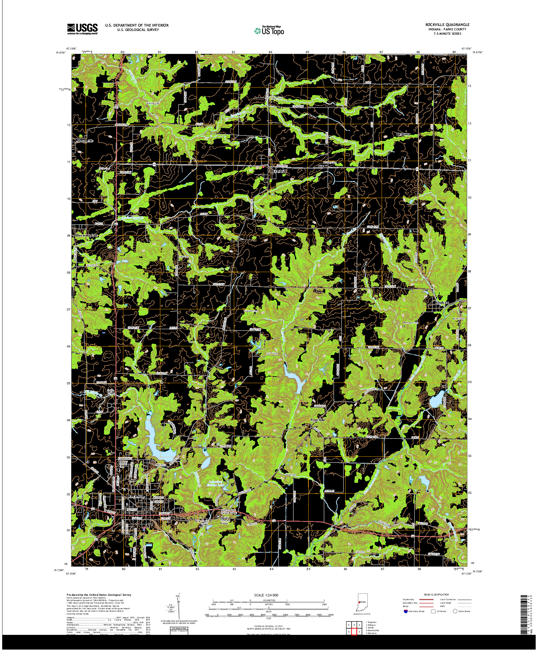 USGS US TOPO 7.5-MINUTE MAP FOR ROCKVILLE, IN 2019