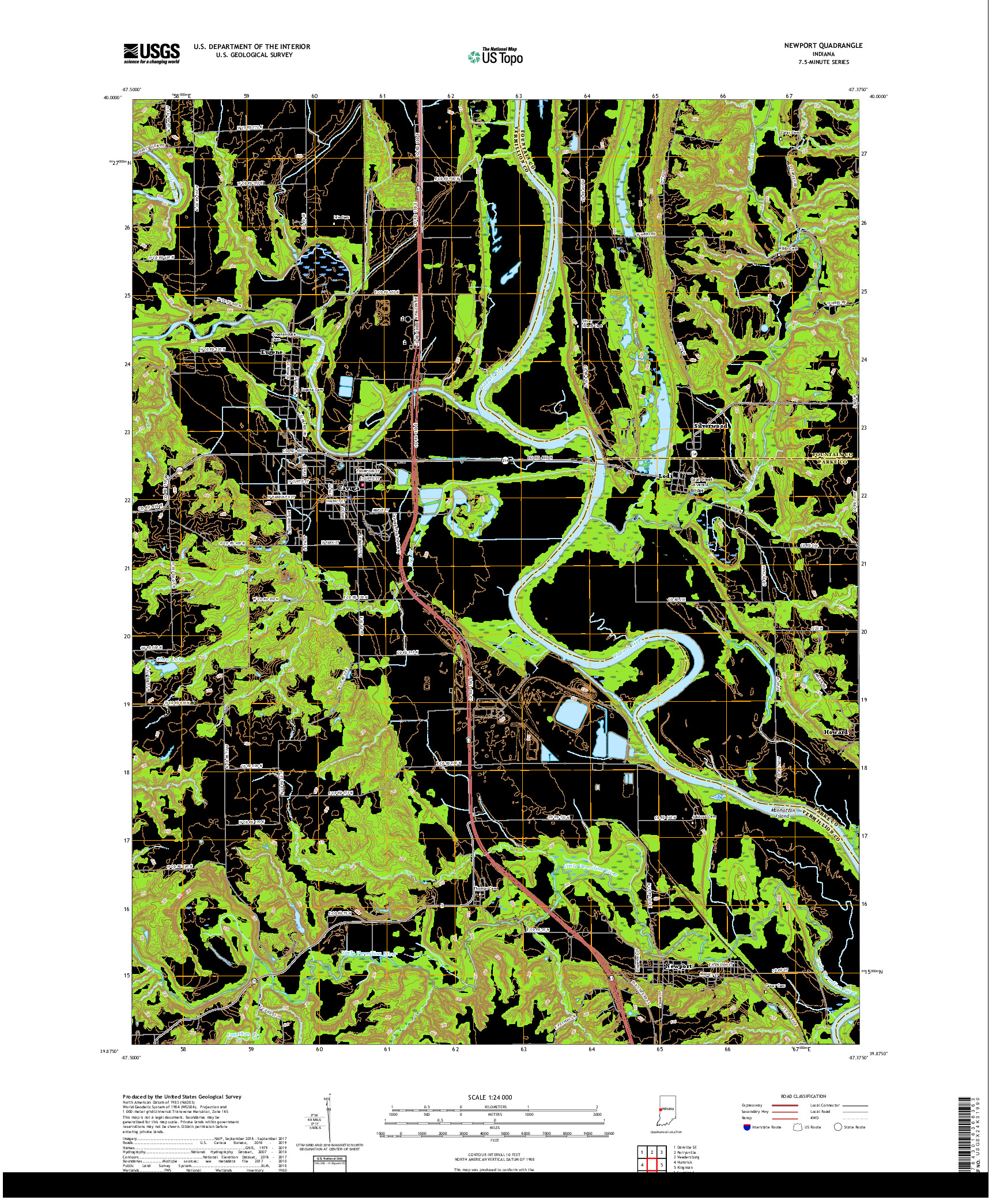 USGS US TOPO 7.5-MINUTE MAP FOR NEWPORT, IN 2019