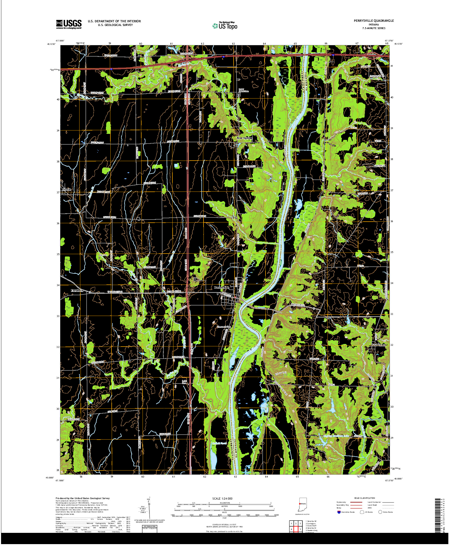 USGS US TOPO 7.5-MINUTE MAP FOR PERRYSVILLE, IN 2019