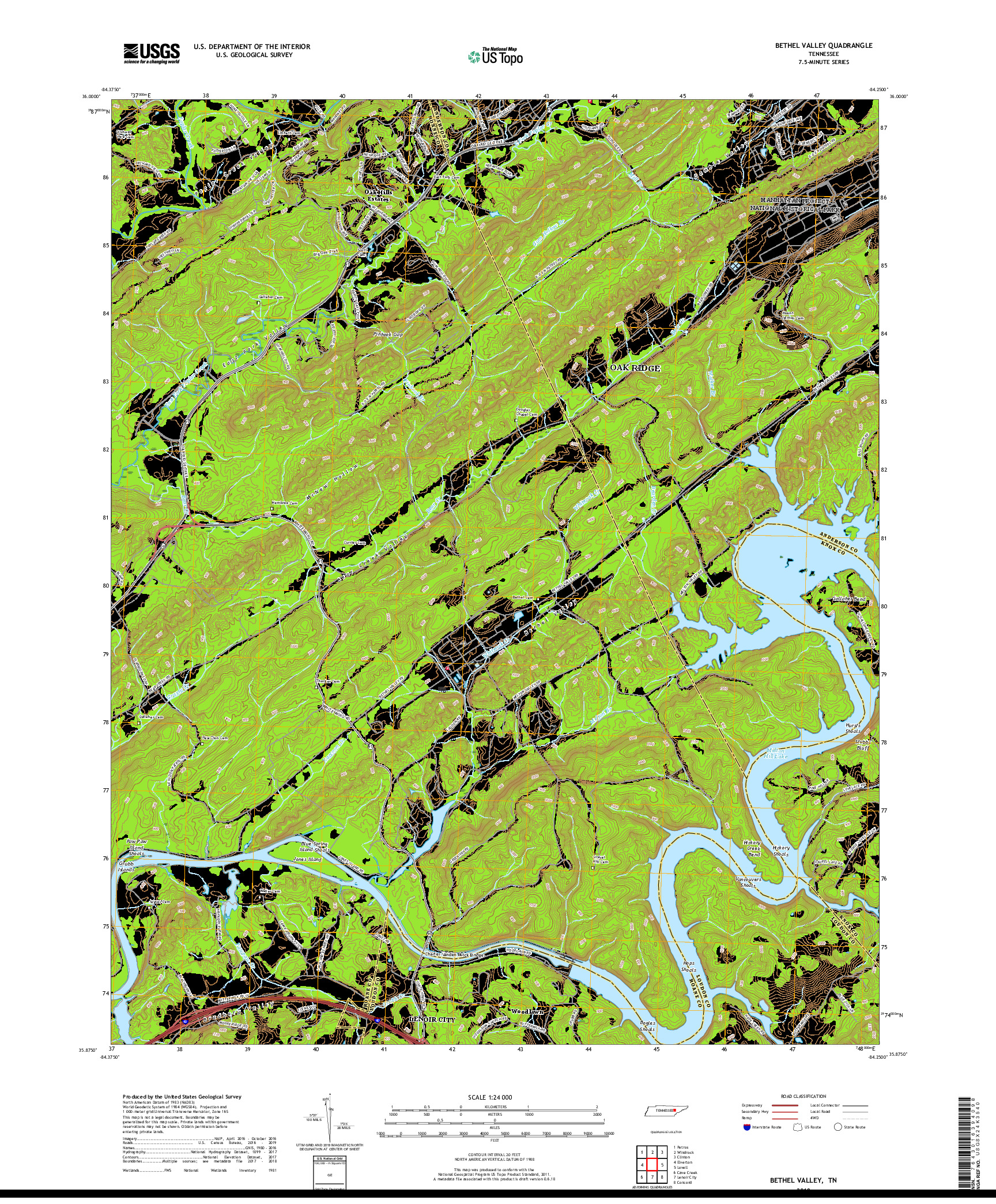 USGS US TOPO 7.5-MINUTE MAP FOR BETHEL VALLEY, TN 2019