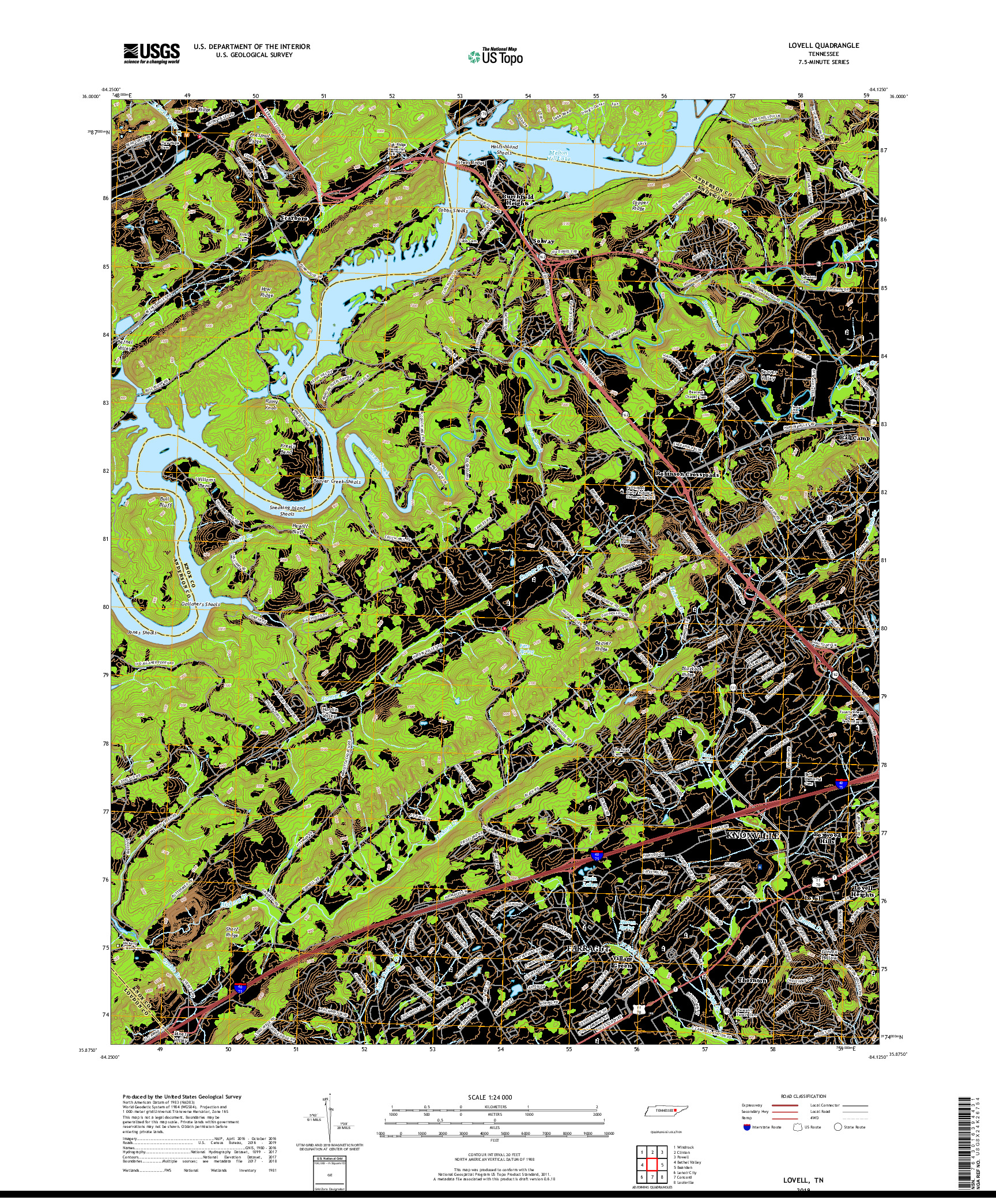 USGS US TOPO 7.5-MINUTE MAP FOR LOVELL, TN 2019