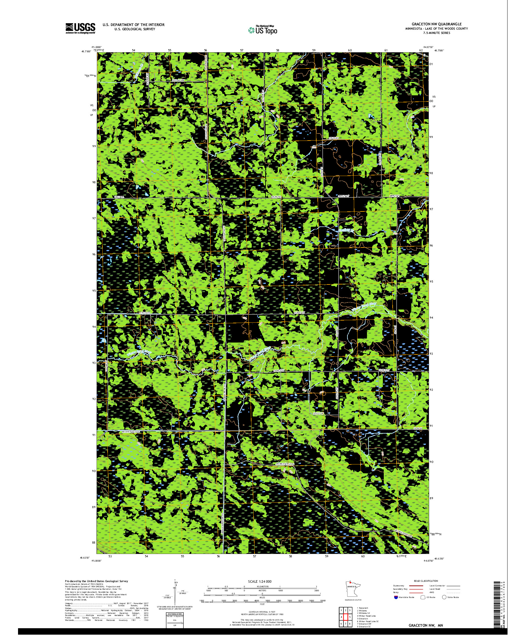 USGS US TOPO 7.5-MINUTE MAP FOR GRACETON NW, MN 2019