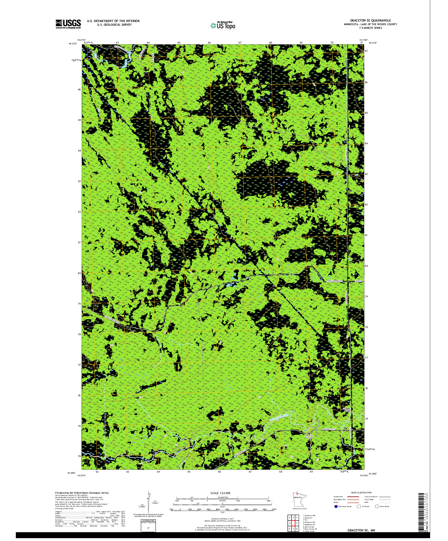 USGS US TOPO 7.5-MINUTE MAP FOR GRACETON SE, MN 2019