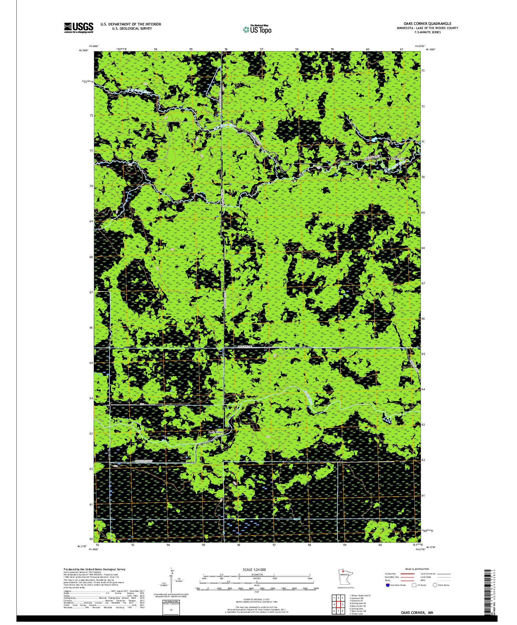 USGS US TOPO 7.5-MINUTE MAP FOR OAKS CORNER, MN 2019