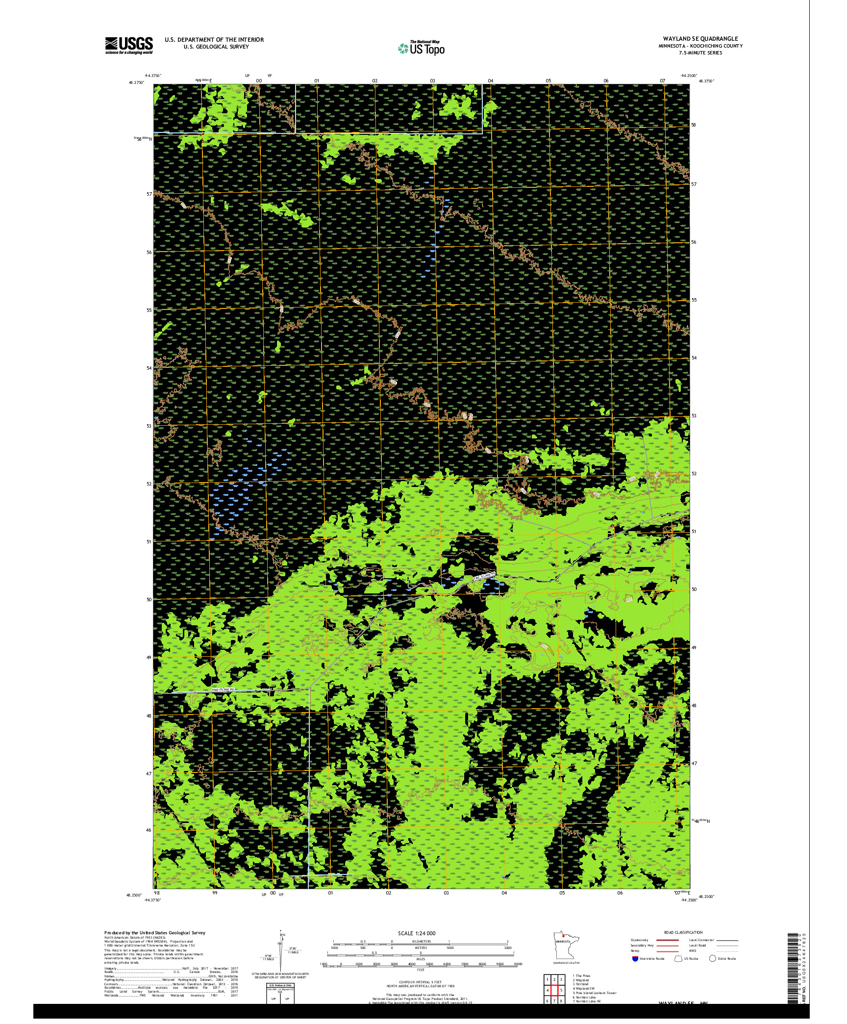 USGS US TOPO 7.5-MINUTE MAP FOR WAYLAND SE, MN 2019