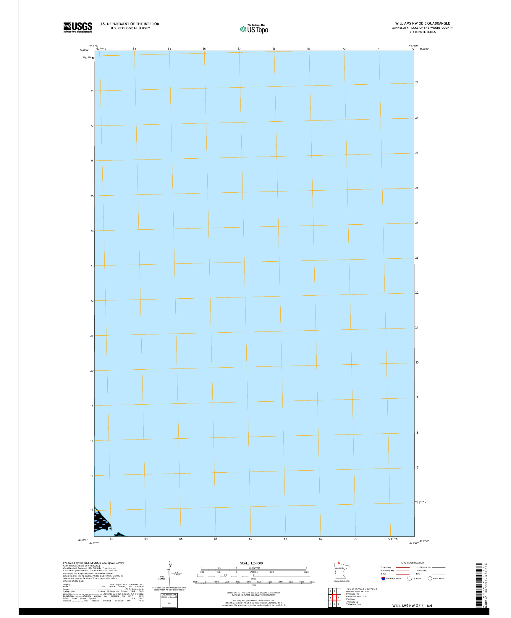 USGS US TOPO 7.5-MINUTE MAP FOR WILLIAMS NW OE E, MN 2019