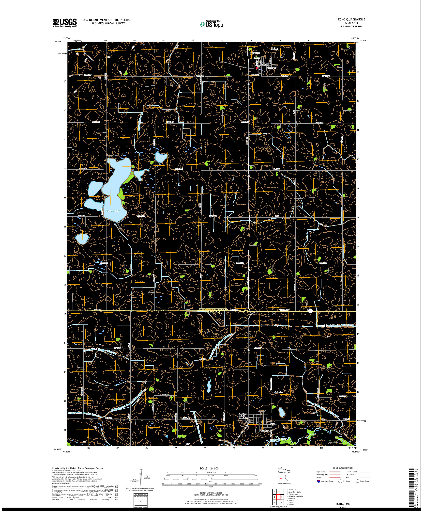 USGS US TOPO 7.5-MINUTE MAP FOR ECHO, MN 2019