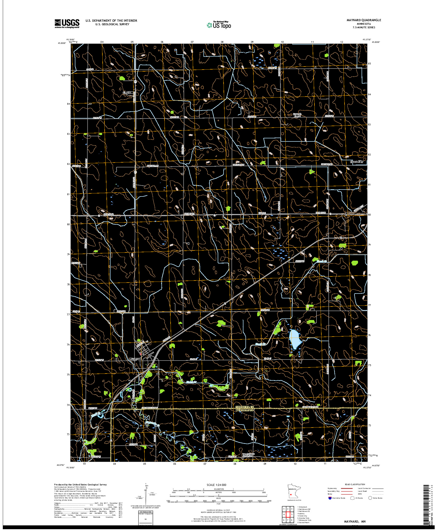 USGS US TOPO 7.5-MINUTE MAP FOR MAYNARD, MN 2019
