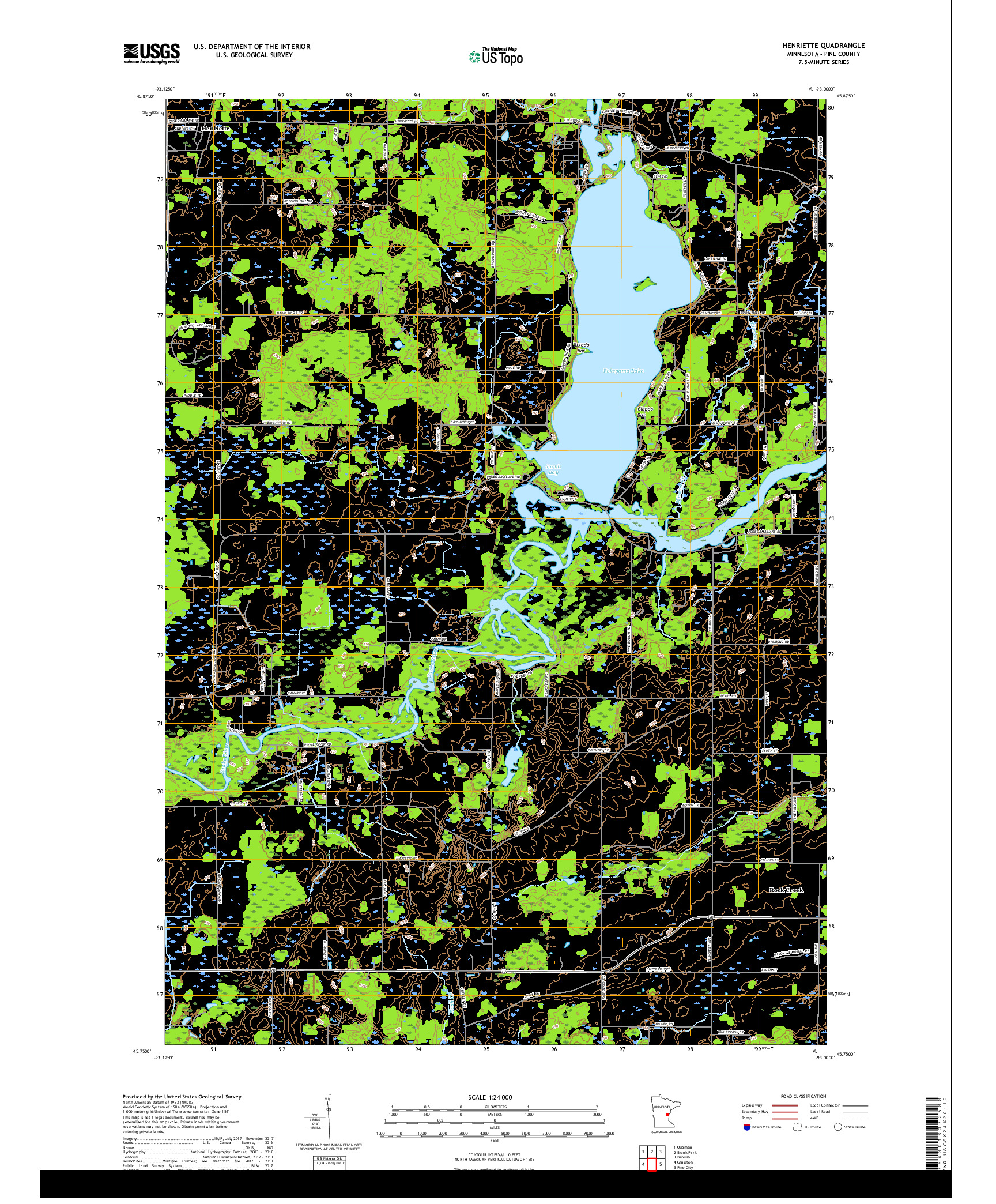 USGS US TOPO 7.5-MINUTE MAP FOR HENRIETTE, MN 2019