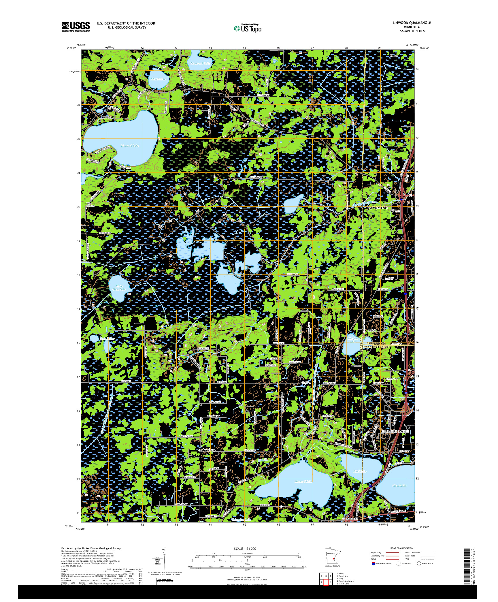 USGS US TOPO 7.5-MINUTE MAP FOR LINWOOD, MN 2019