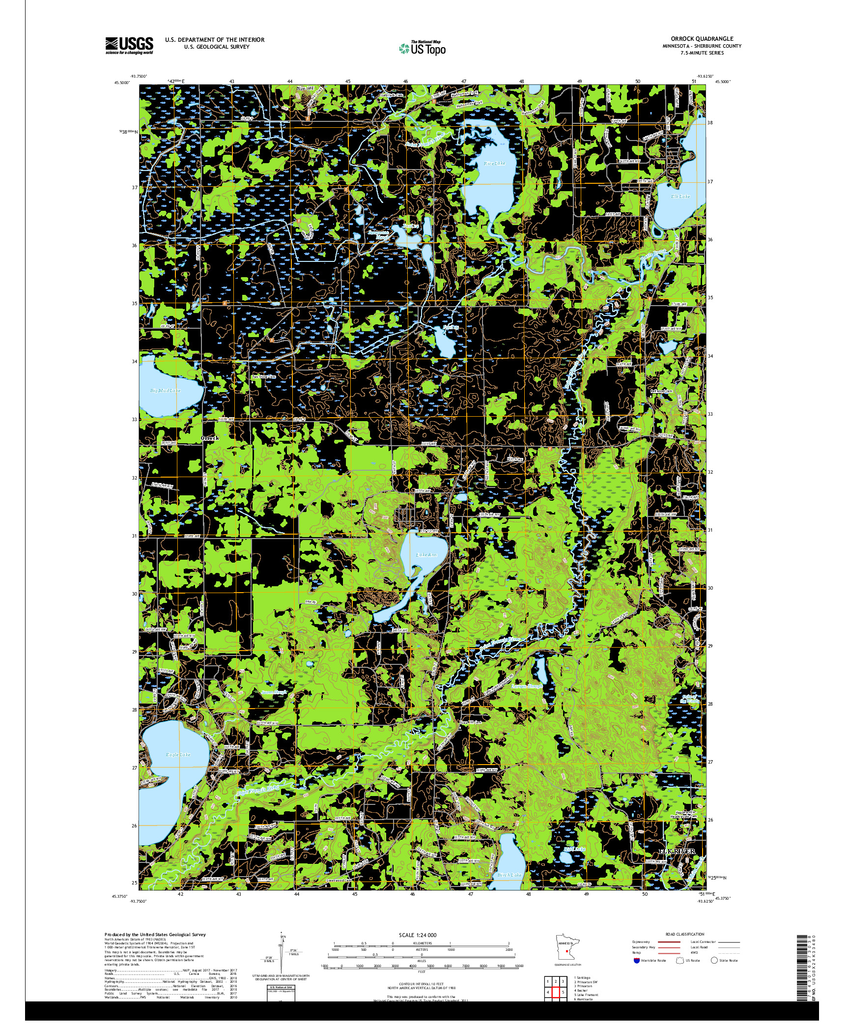 USGS US TOPO 7.5-MINUTE MAP FOR ORROCK, MN 2019