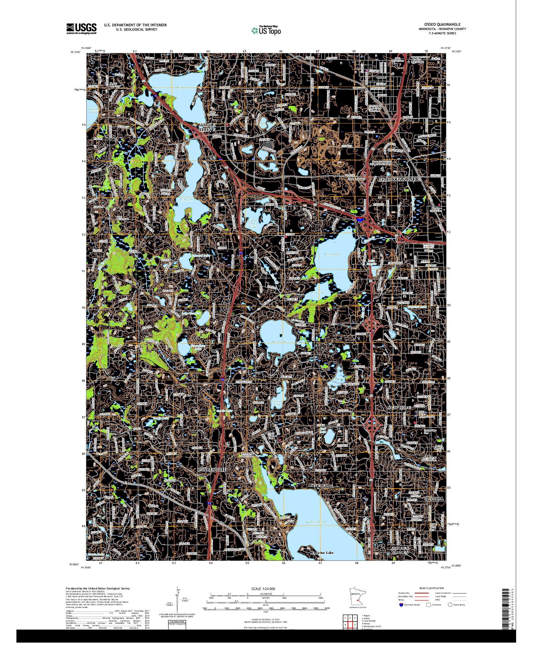 USGS US TOPO 7.5-MINUTE MAP FOR OSSEO, MN 2019