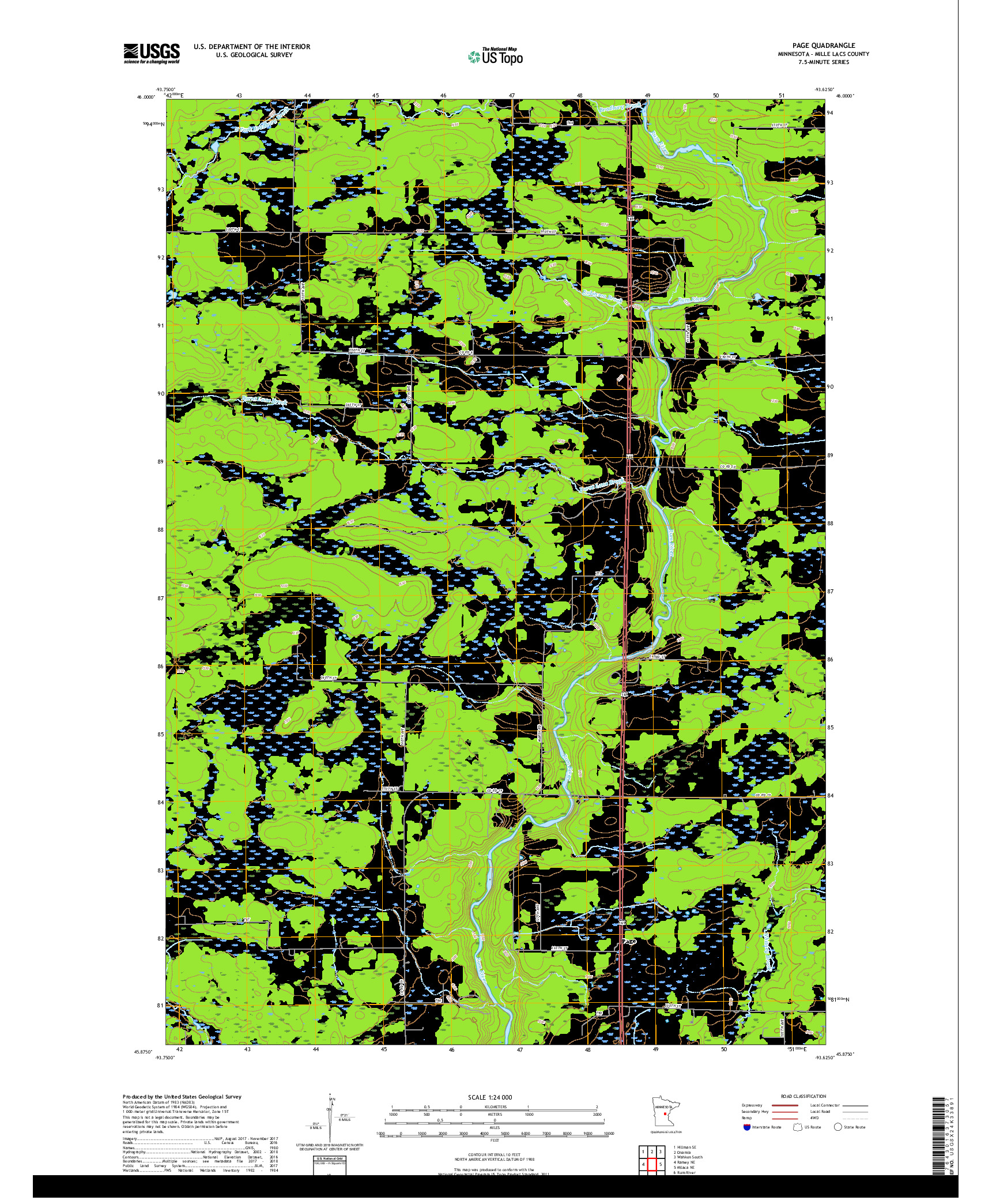 USGS US TOPO 7.5-MINUTE MAP FOR PAGE, MN 2019