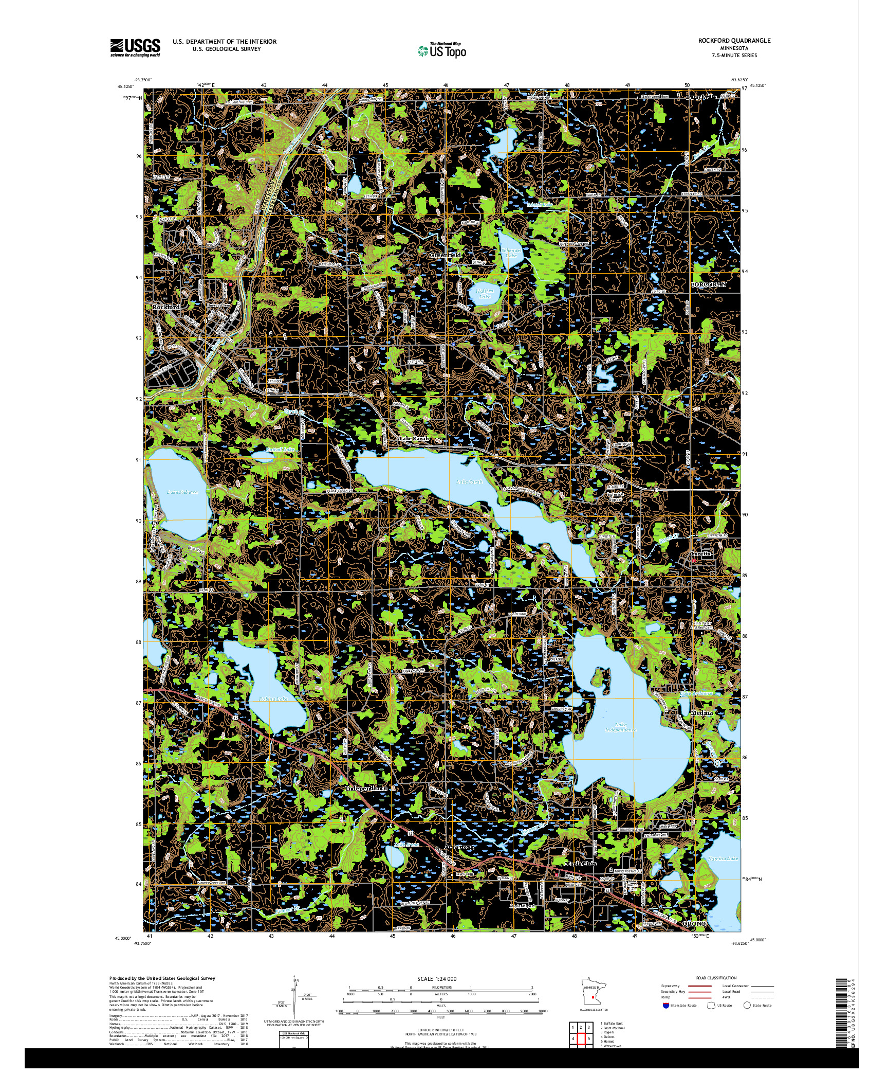 USGS US TOPO 7.5-MINUTE MAP FOR ROCKFORD, MN 2019