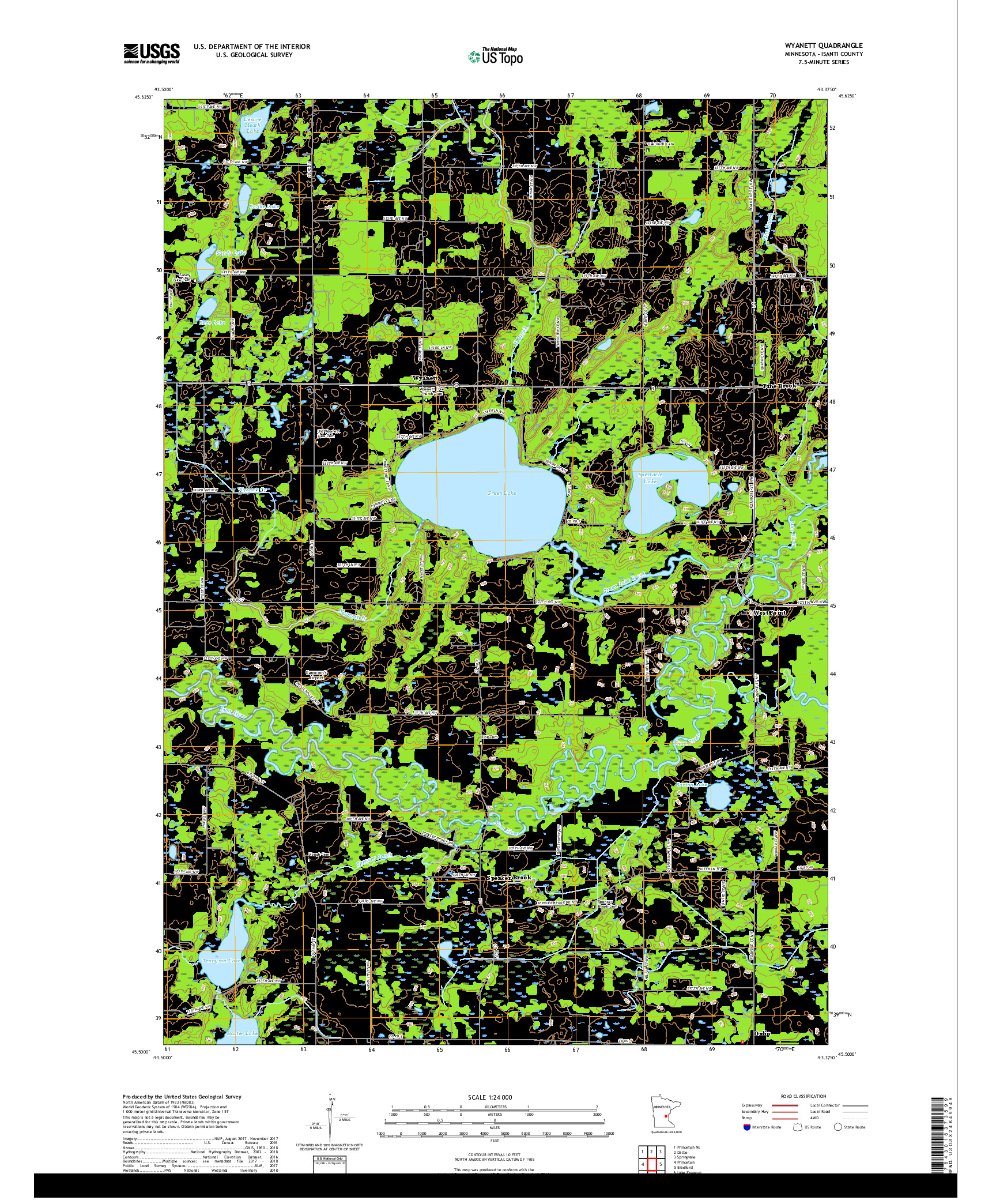 USGS US TOPO 7.5-MINUTE MAP FOR WYANETT, MN 2019