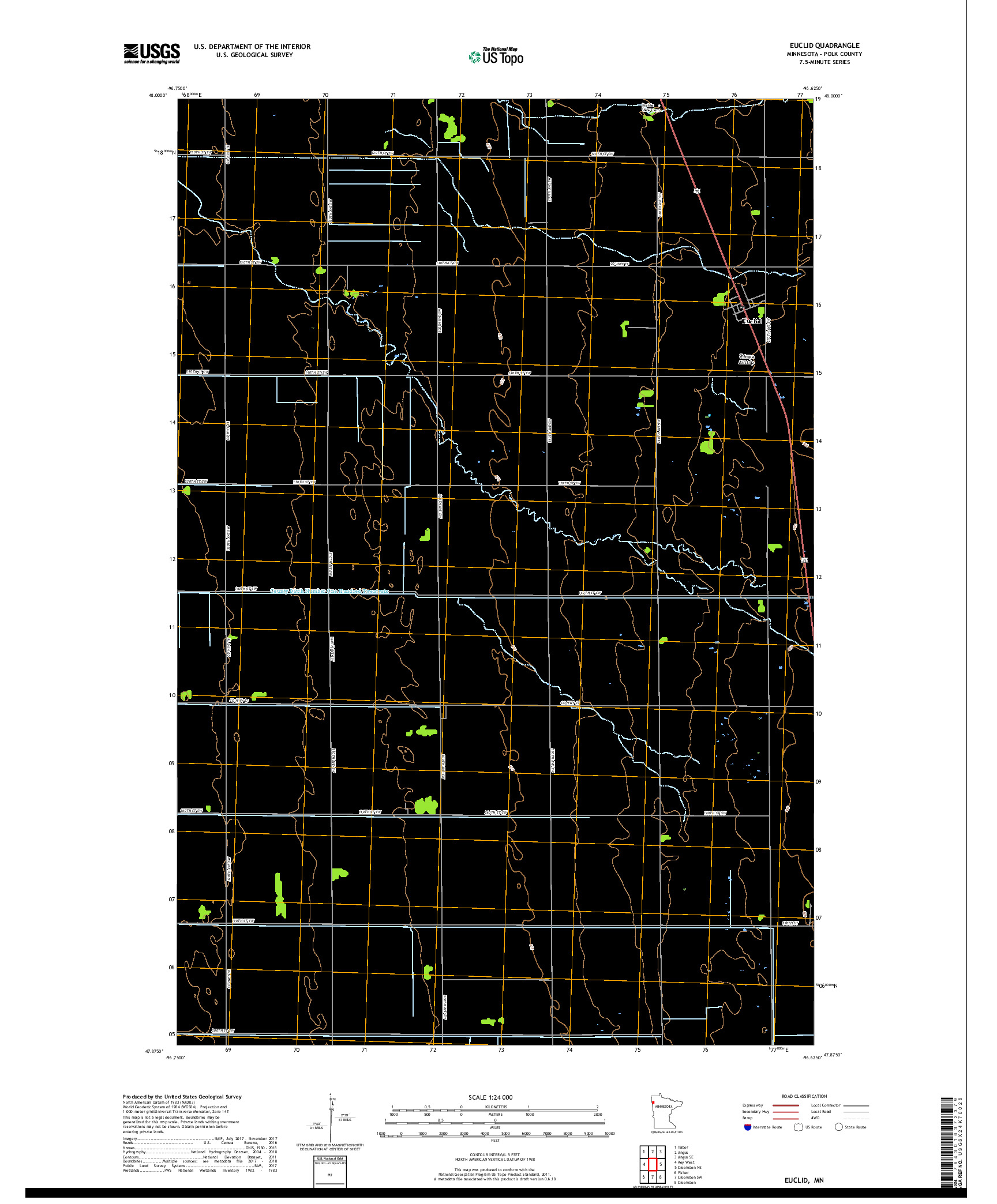 USGS US TOPO 7.5-MINUTE MAP FOR EUCLID, MN 2019