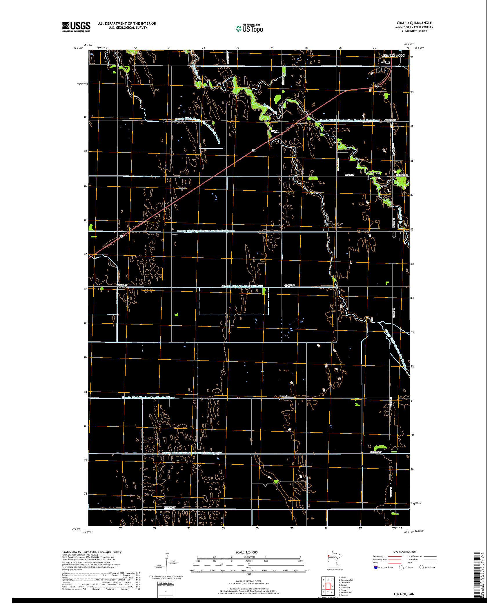 USGS US TOPO 7.5-MINUTE MAP FOR GIRARD, MN 2019