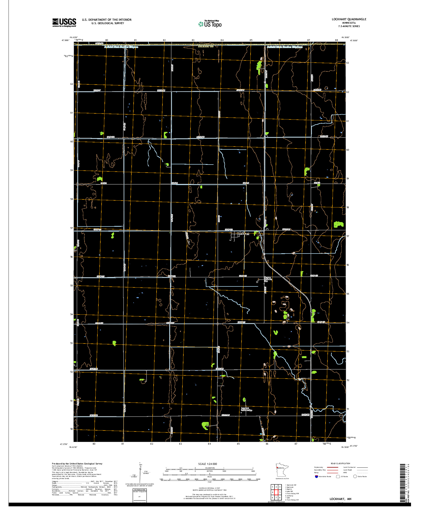 USGS US TOPO 7.5-MINUTE MAP FOR LOCKHART, MN 2019