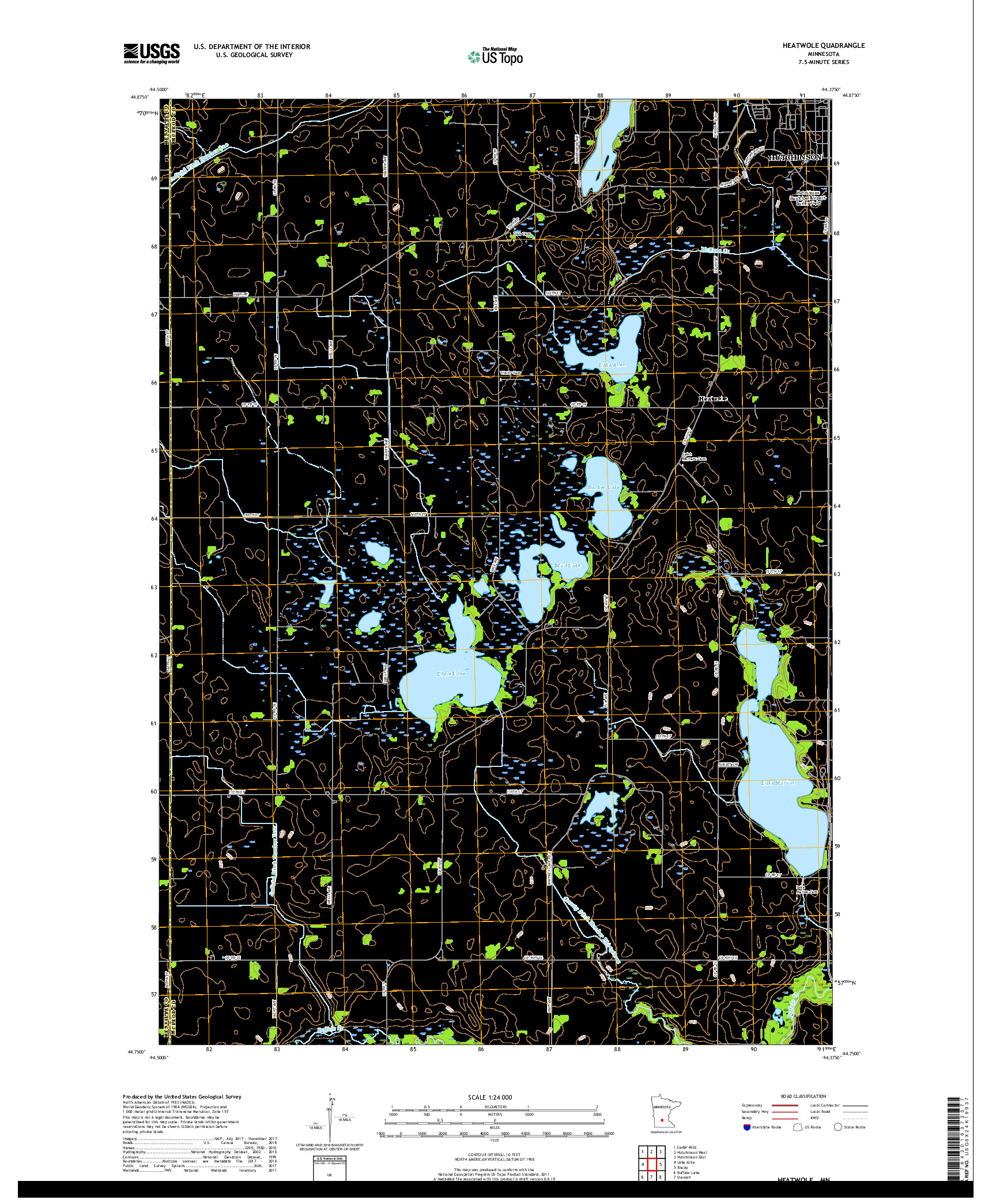 USGS US TOPO 7.5-MINUTE MAP FOR HEATWOLE, MN 2019