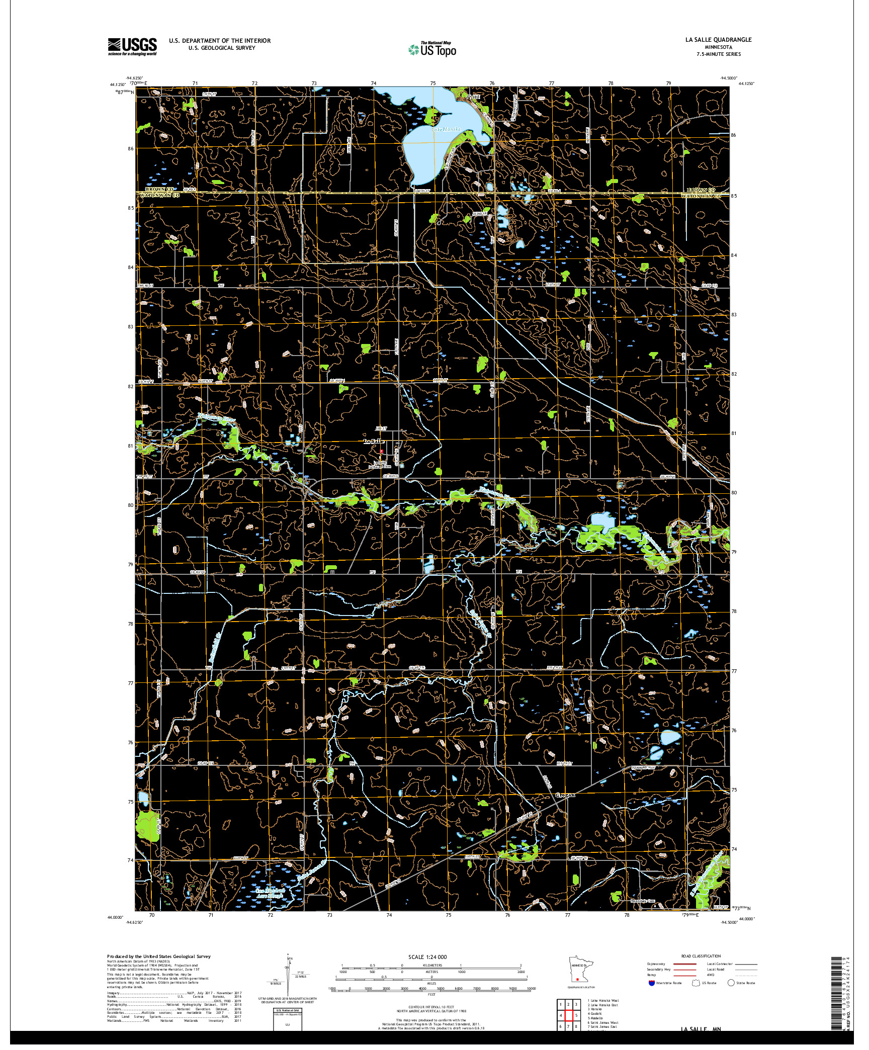 USGS US TOPO 7.5-MINUTE MAP FOR LA SALLE, MN 2019