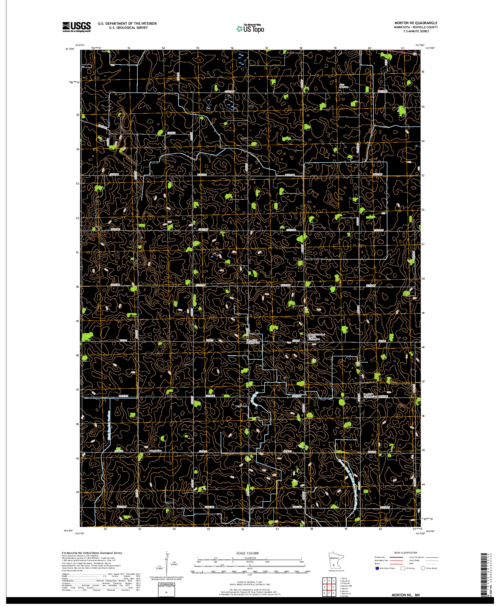 USGS US TOPO 7.5-MINUTE MAP FOR MORTON NE, MN 2019