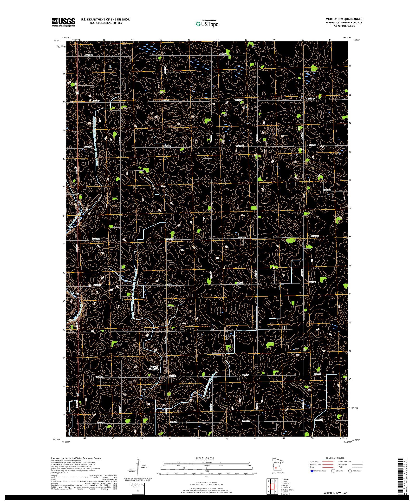 USGS US TOPO 7.5-MINUTE MAP FOR MORTON NW, MN 2019