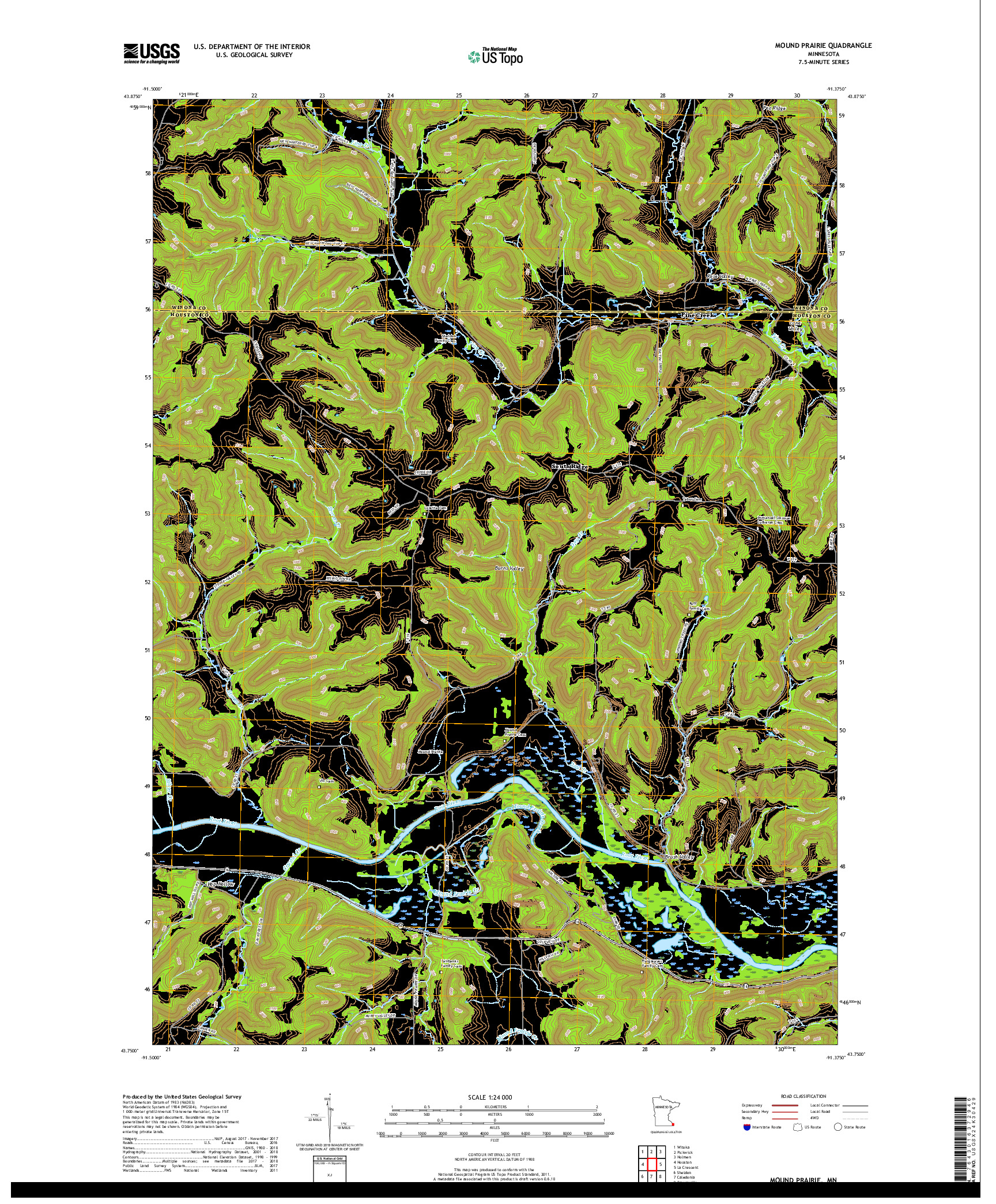 USGS US TOPO 7.5-MINUTE MAP FOR MOUND PRAIRIE, MN 2019