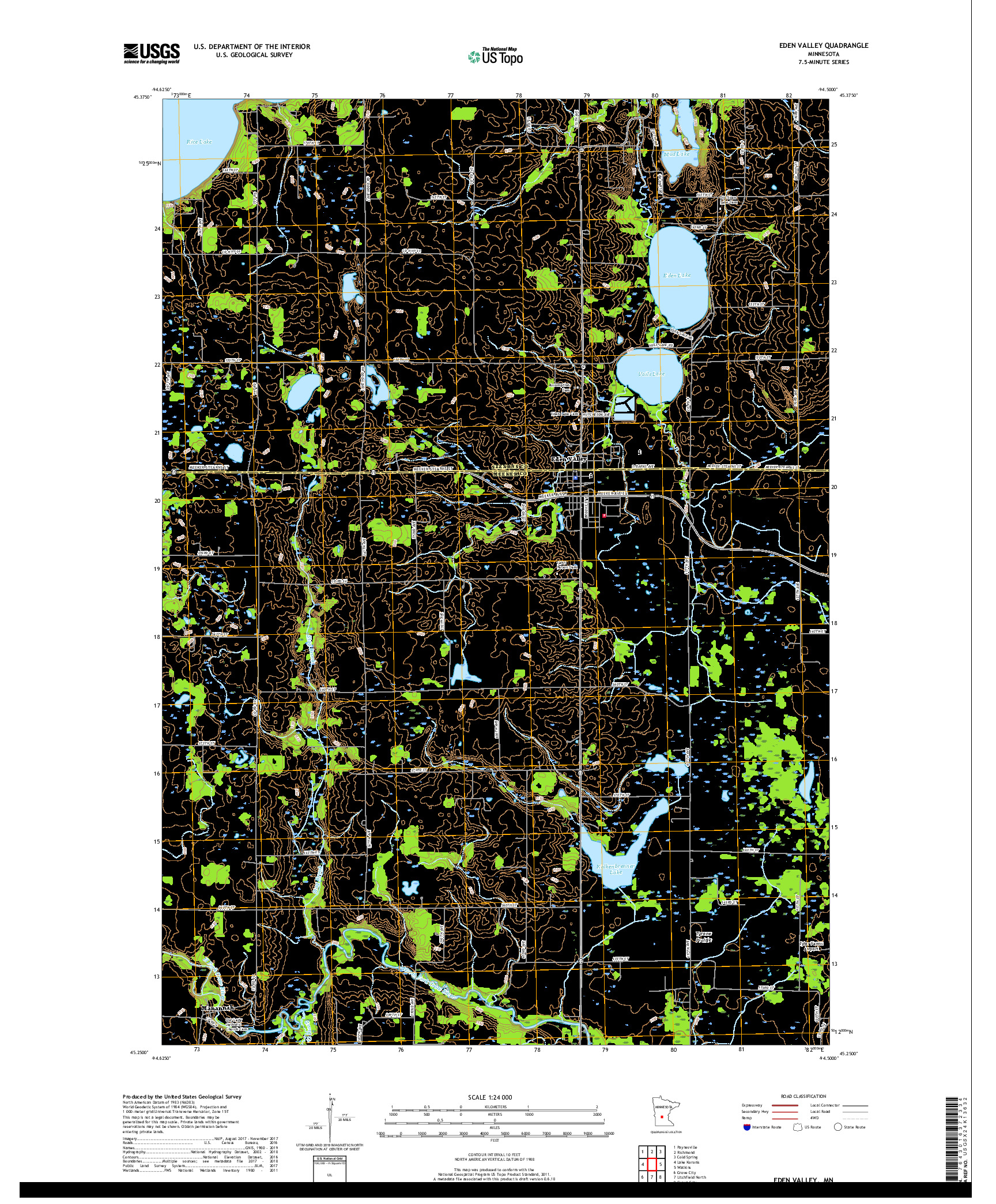 USGS US TOPO 7.5-MINUTE MAP FOR EDEN VALLEY, MN 2019