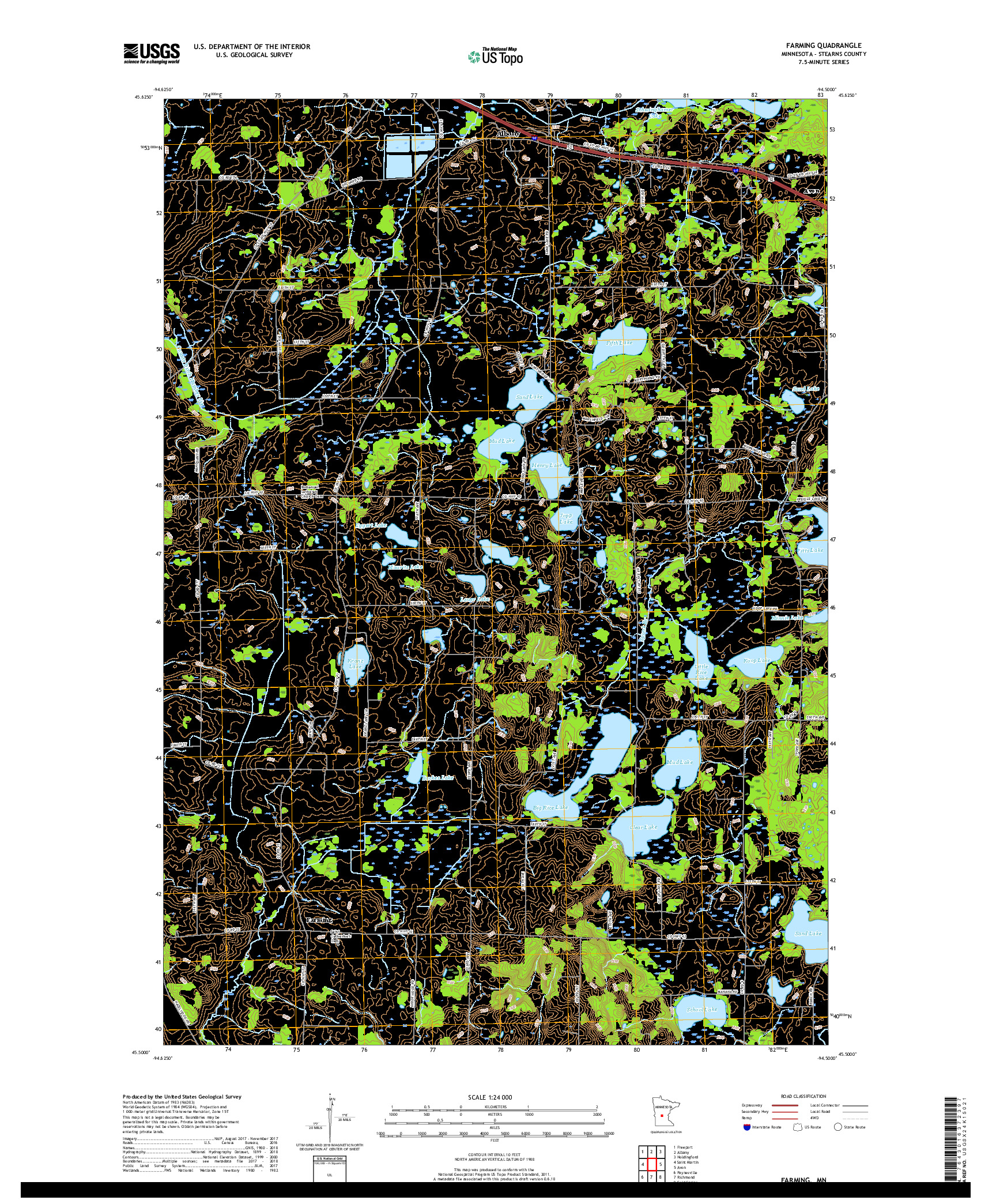 USGS US TOPO 7.5-MINUTE MAP FOR FARMING, MN 2019