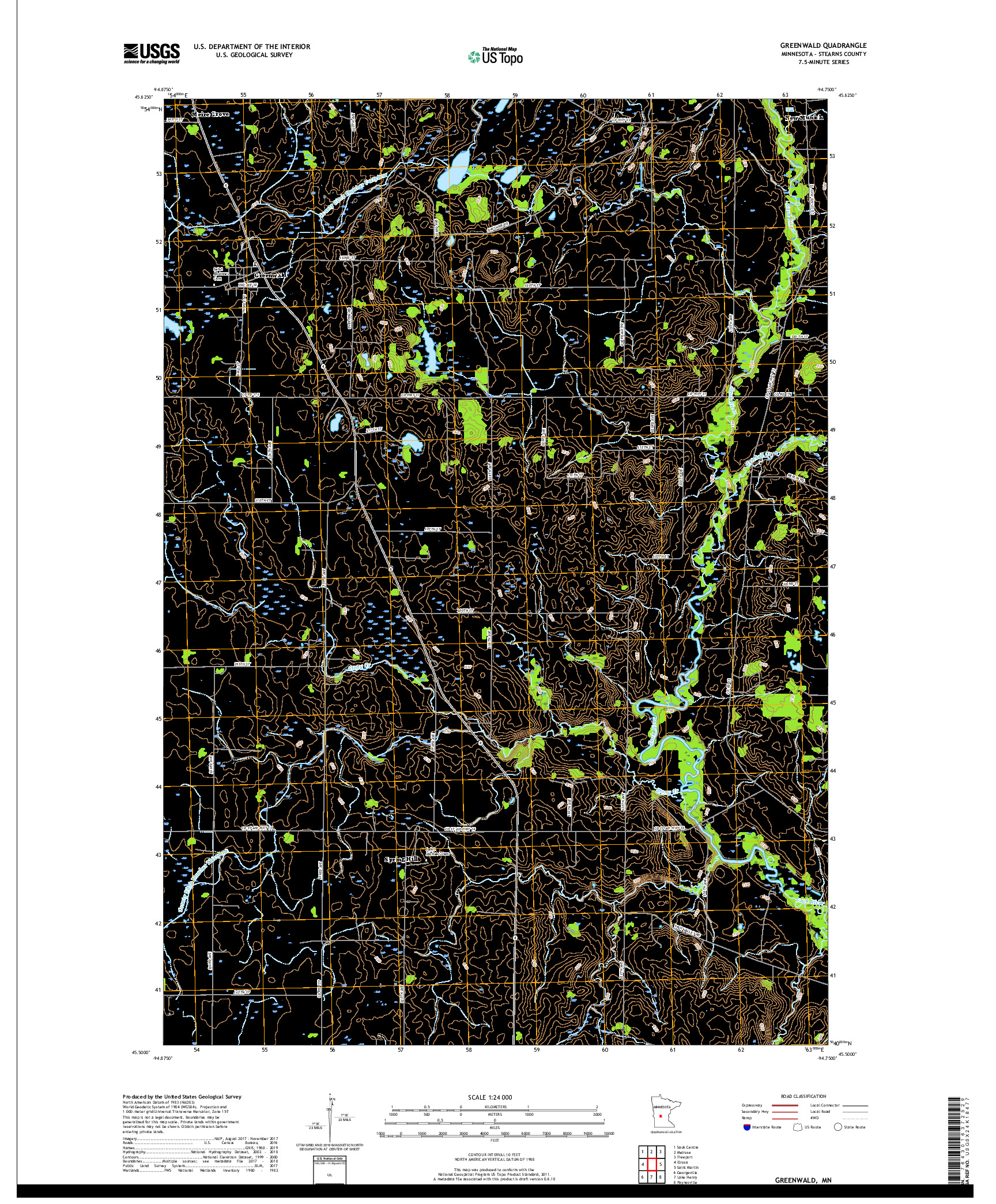 USGS US TOPO 7.5-MINUTE MAP FOR GREENWALD, MN 2019