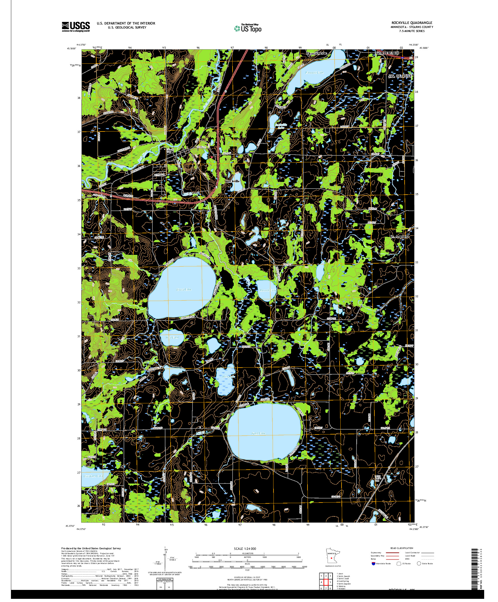 USGS US TOPO 7.5-MINUTE MAP FOR ROCKVILLE, MN 2019