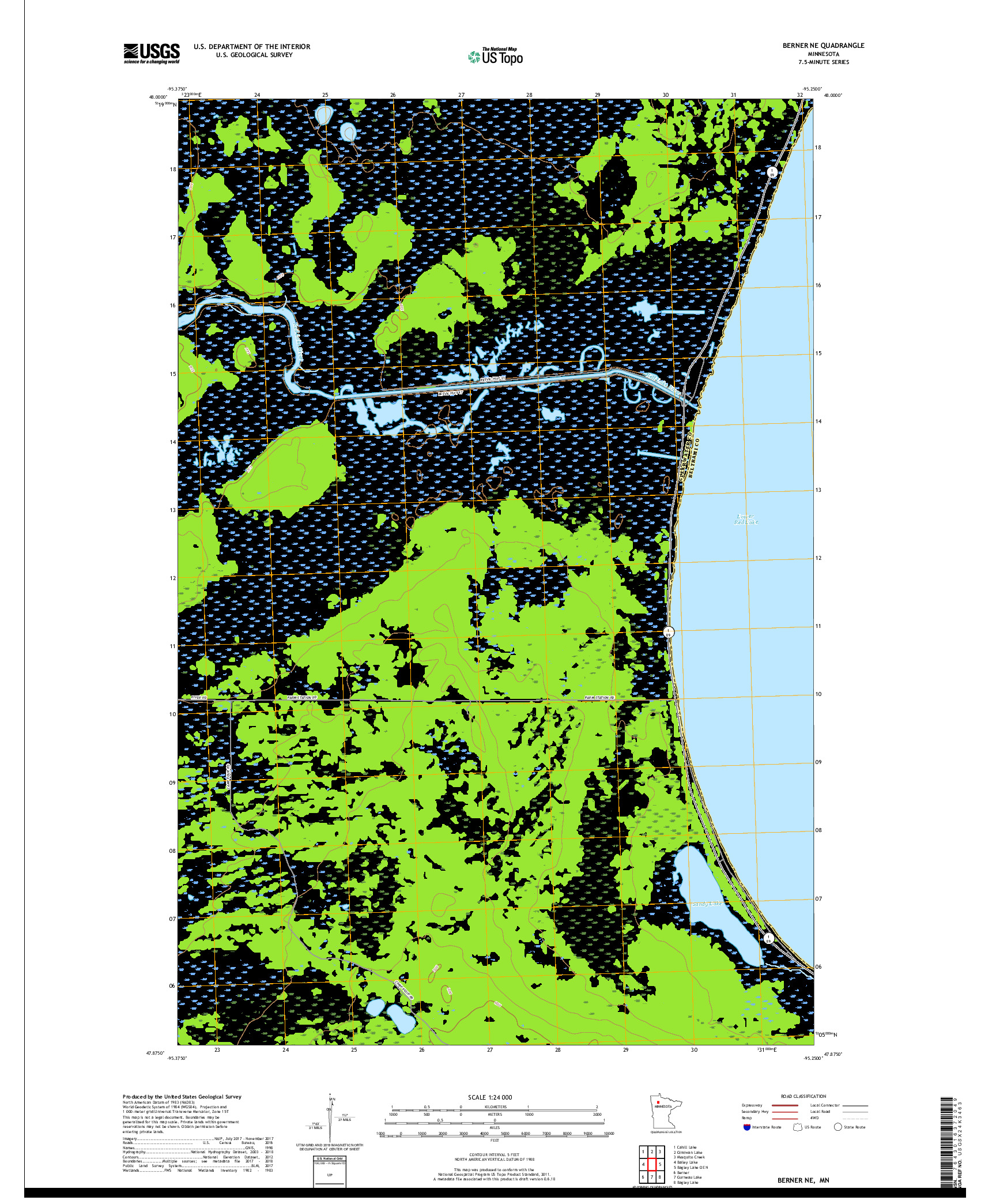 USGS US TOPO 7.5-MINUTE MAP FOR BERNER NE, MN 2019