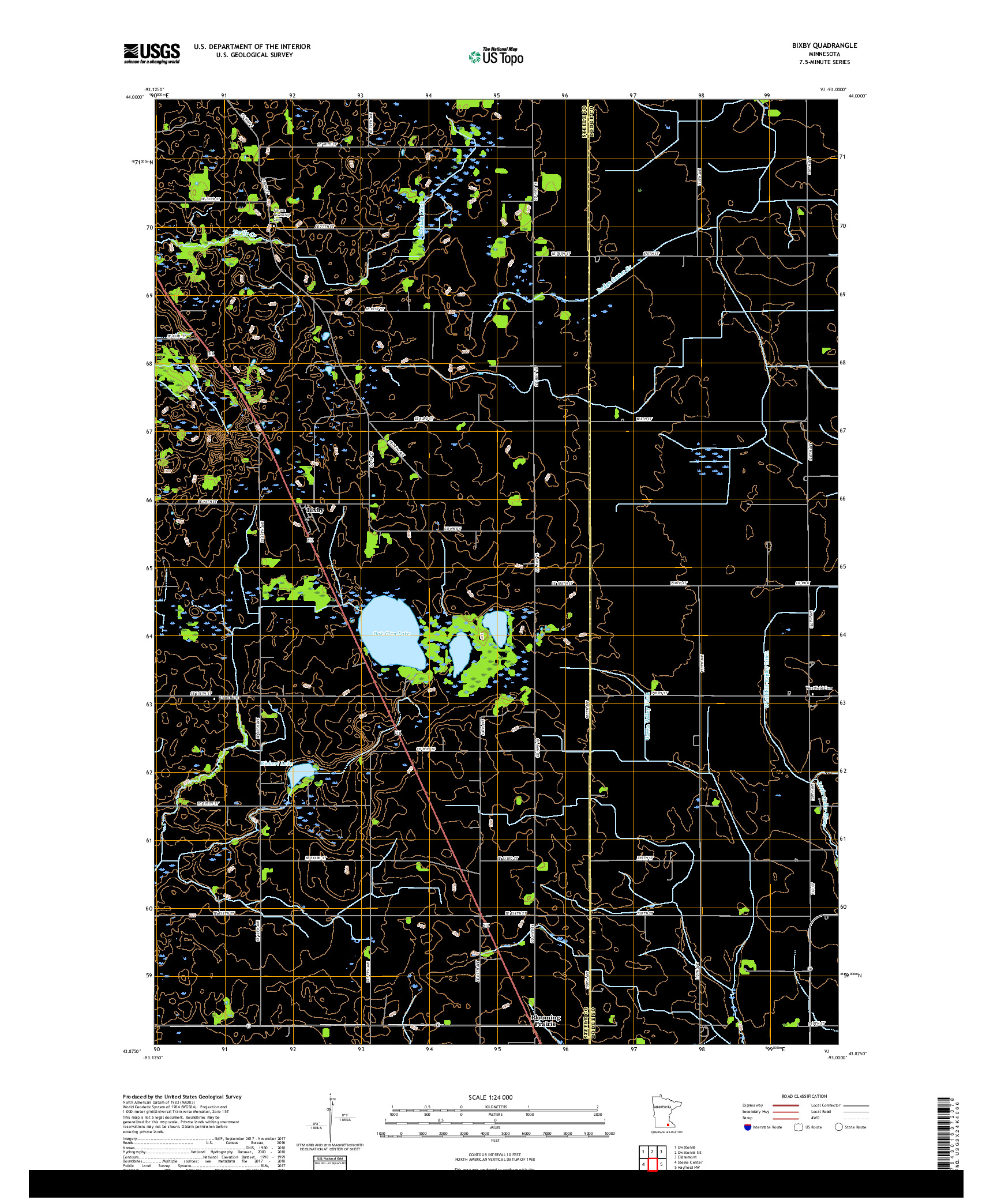 USGS US TOPO 7.5-MINUTE MAP FOR BIXBY, MN 2019