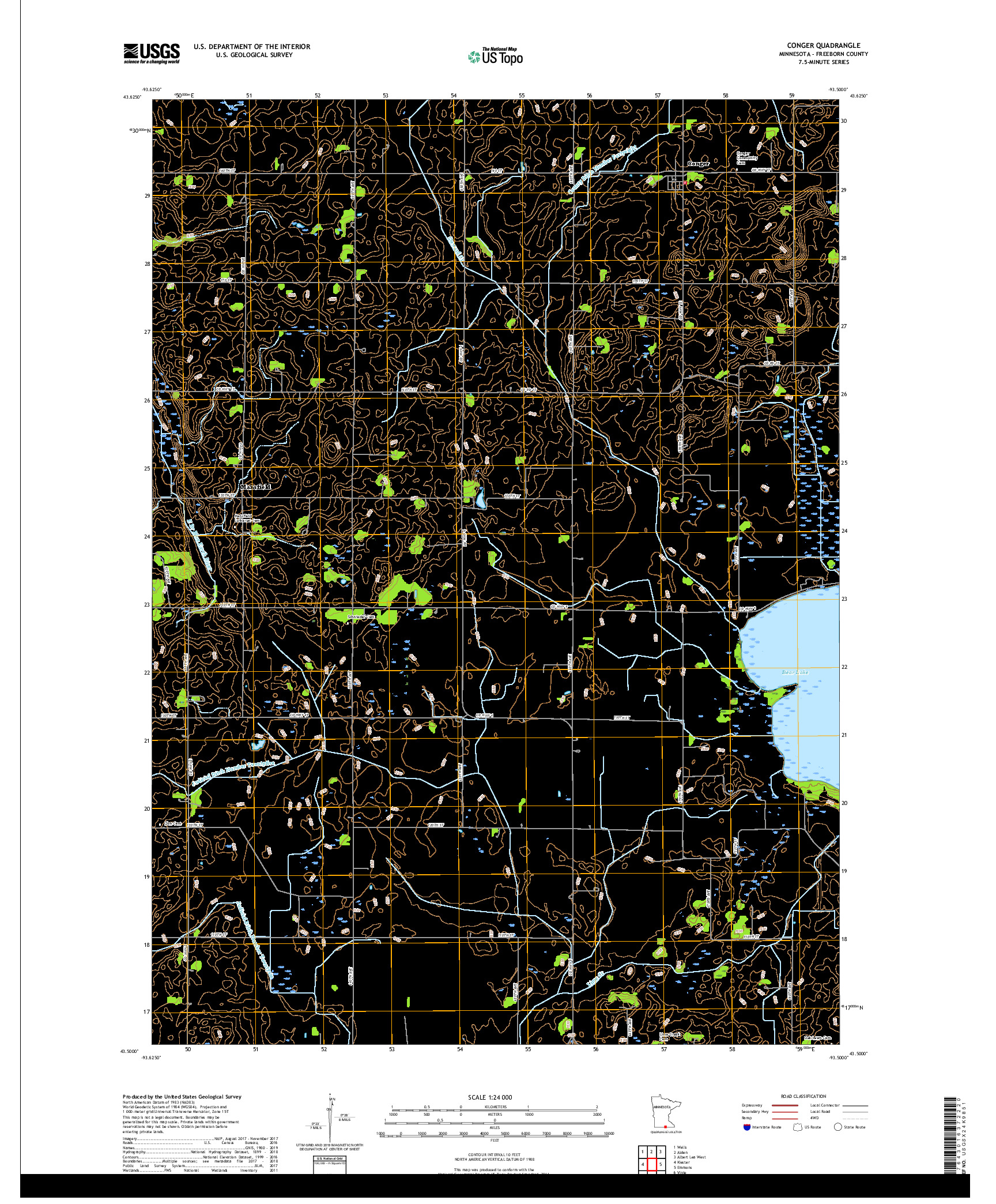 USGS US TOPO 7.5-MINUTE MAP FOR CONGER, MN 2019