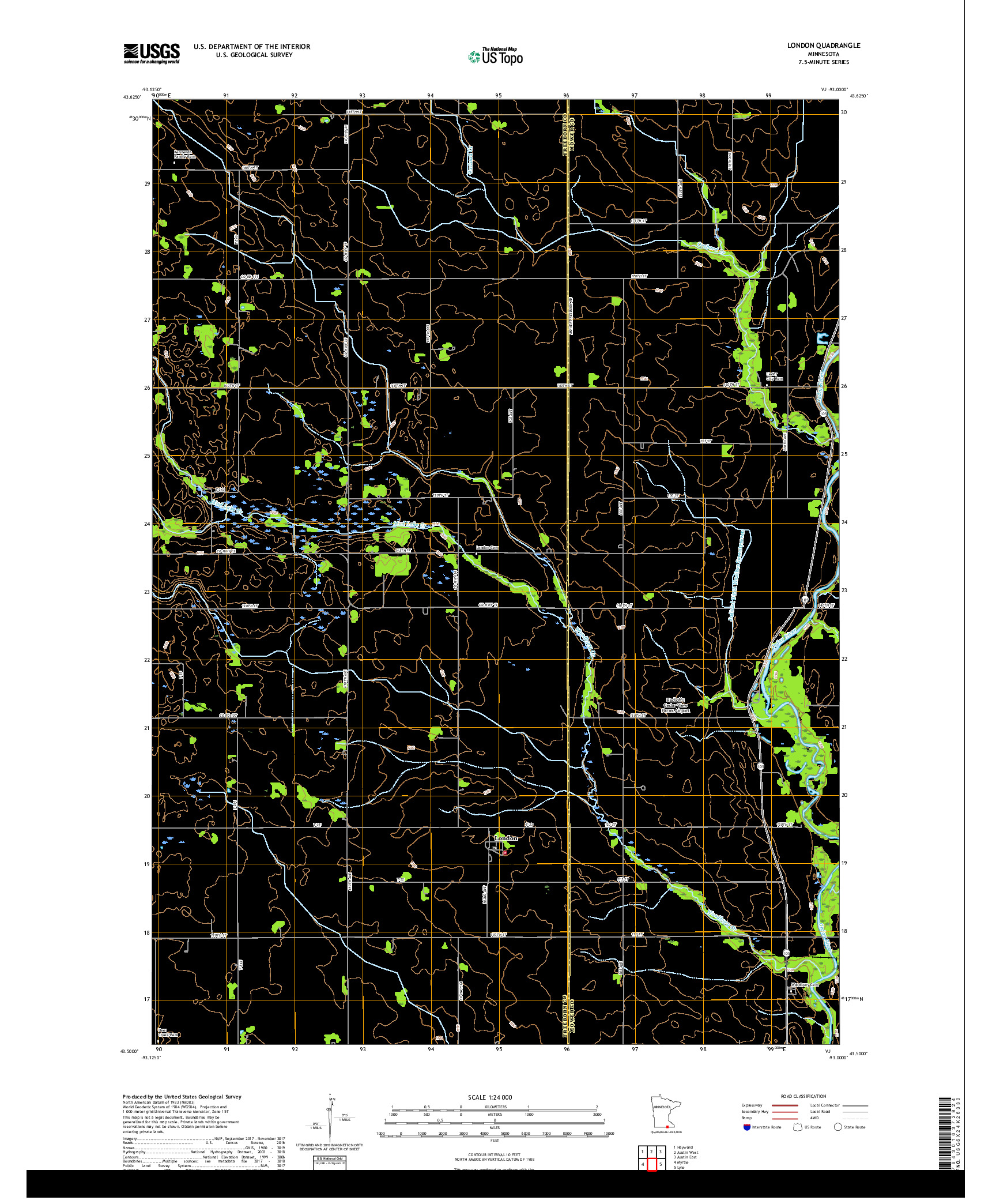 USGS US TOPO 7.5-MINUTE MAP FOR LONDON, MN 2019