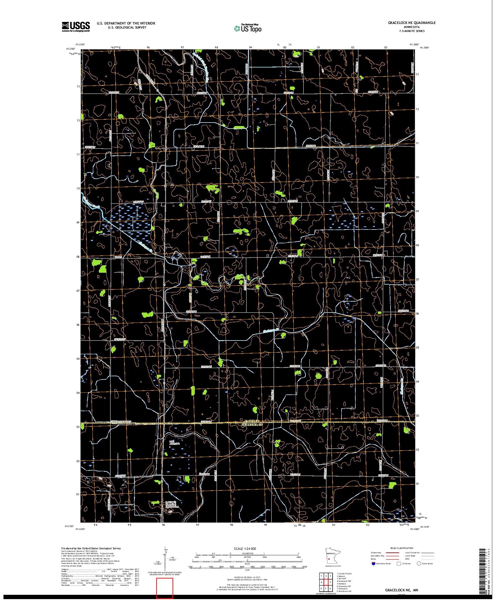 USGS US TOPO 7.5-MINUTE MAP FOR GRACELOCK NE, MN 2019