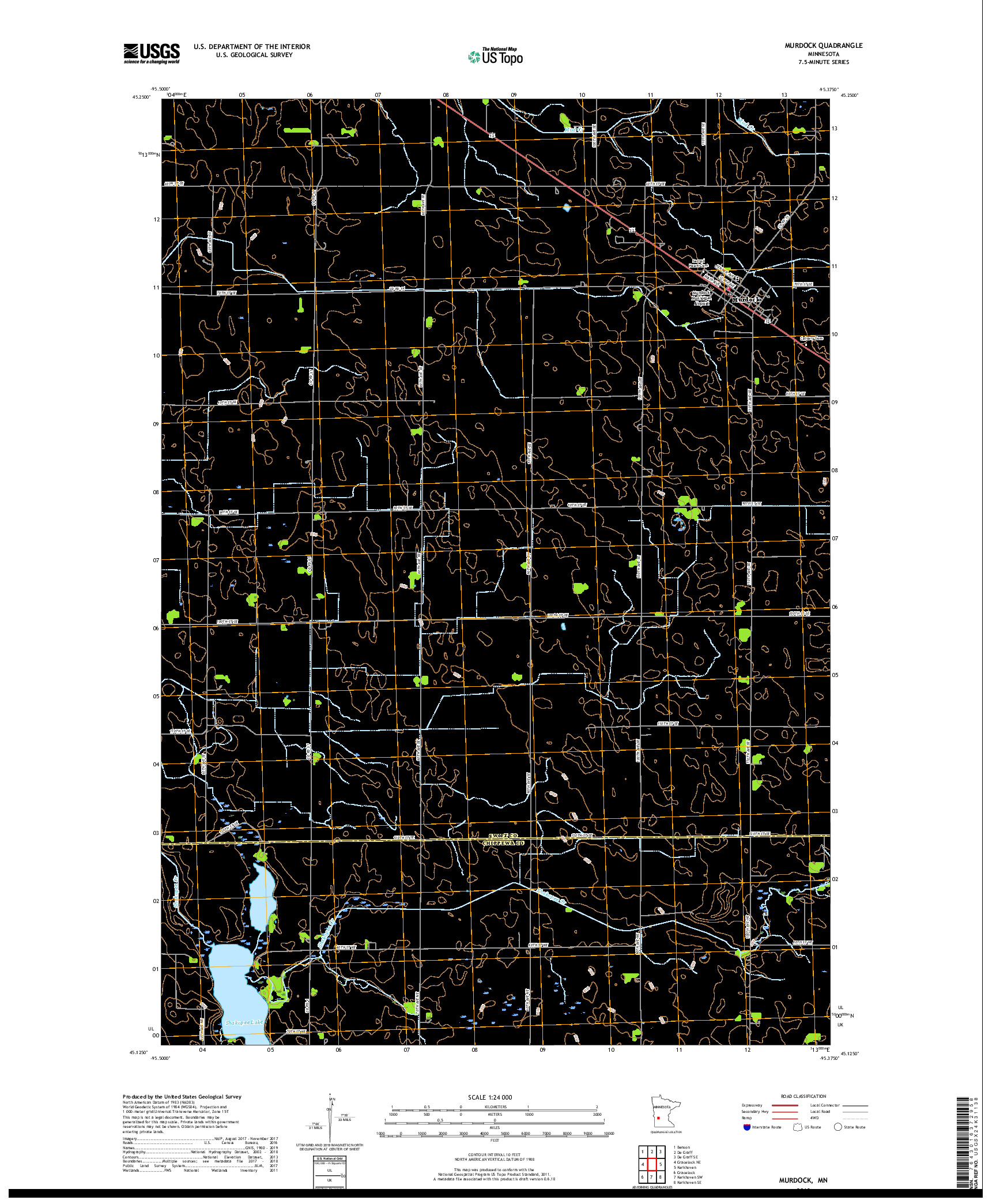 USGS US TOPO 7.5-MINUTE MAP FOR MURDOCK, MN 2019