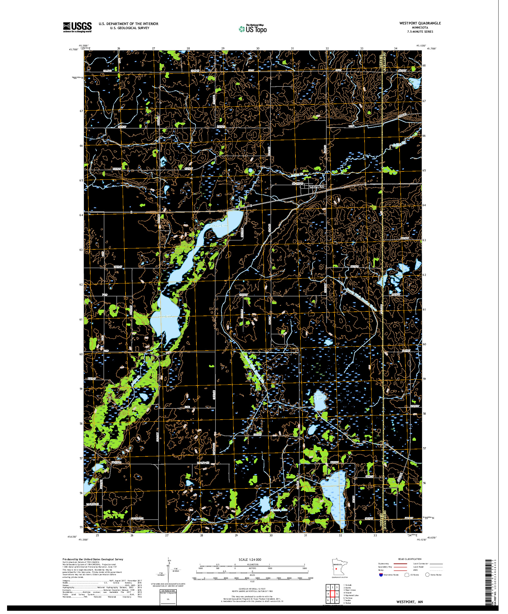 USGS US TOPO 7.5-MINUTE MAP FOR WESTPORT, MN 2019