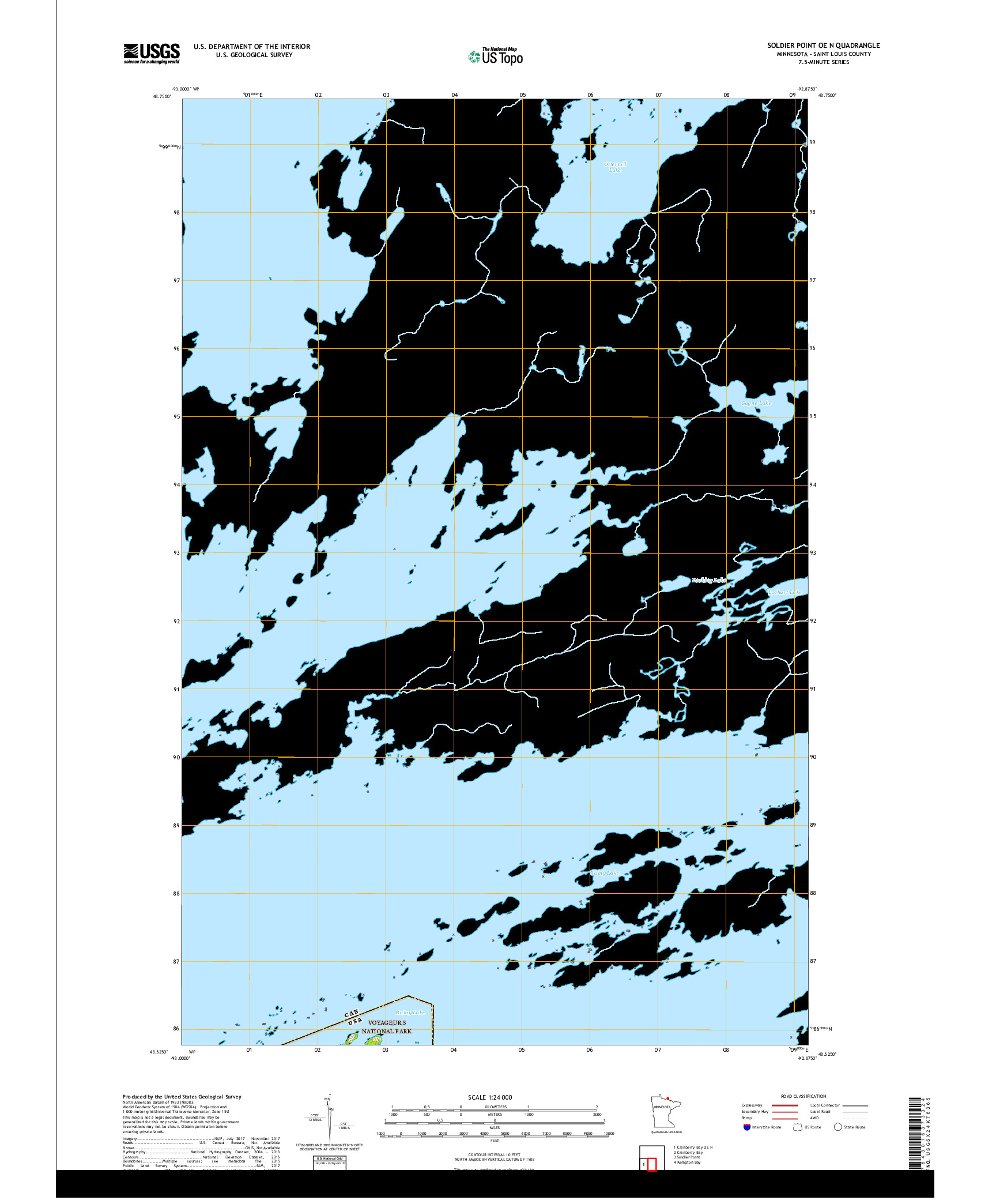 USGS US TOPO 7.5-MINUTE MAP FOR SOLDIER POINT OE N, MN,ON 2019