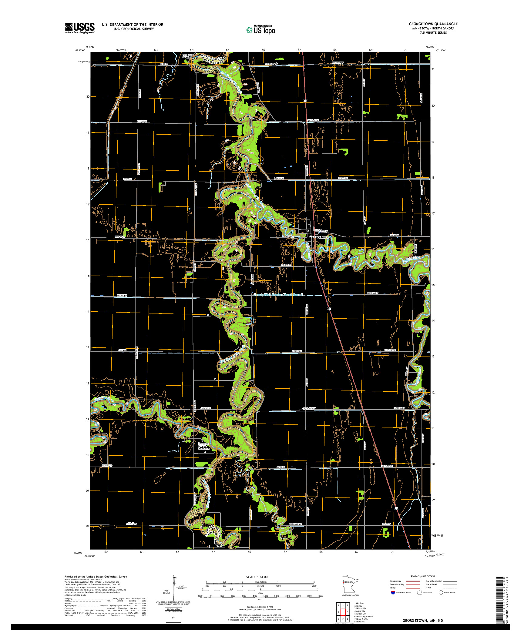 USGS US TOPO 7.5-MINUTE MAP FOR GEORGETOWN, MN,ND 2019