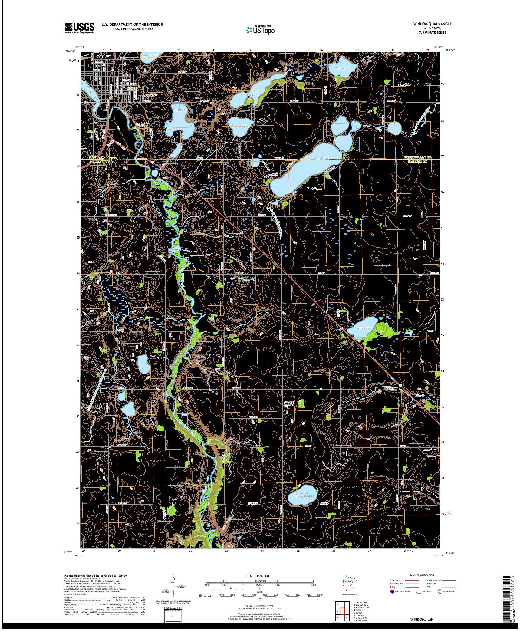 USGS US TOPO 7.5-MINUTE MAP FOR WINDOM, MN 2019