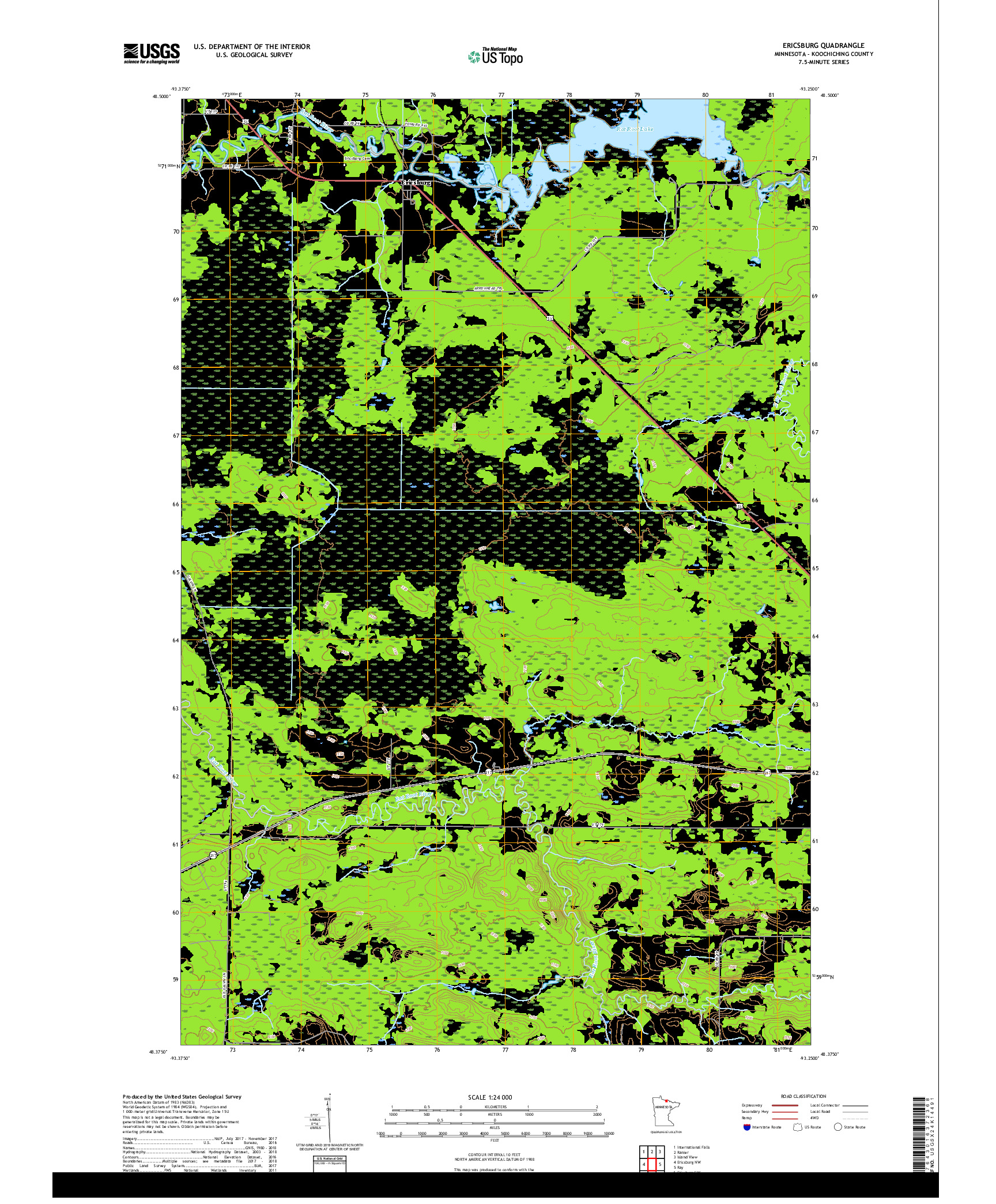 USGS US TOPO 7.5-MINUTE MAP FOR ERICSBURG, MN 2019