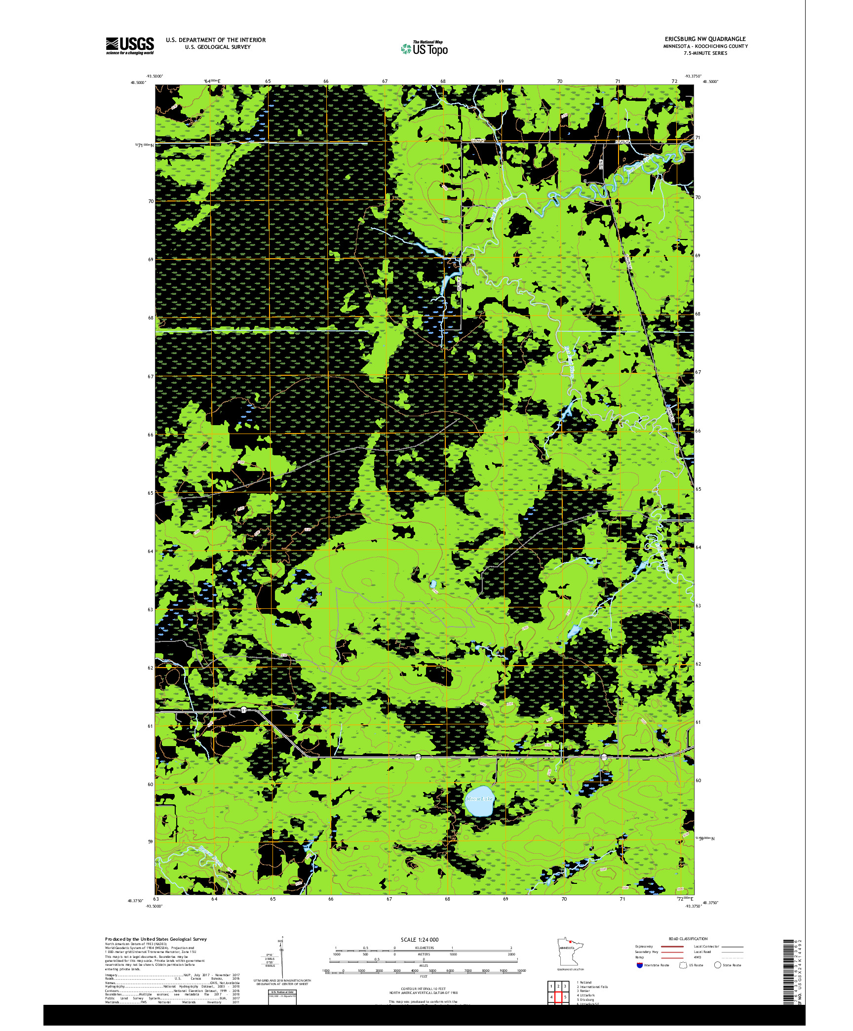 USGS US TOPO 7.5-MINUTE MAP FOR ERICSBURG NW, MN 2019