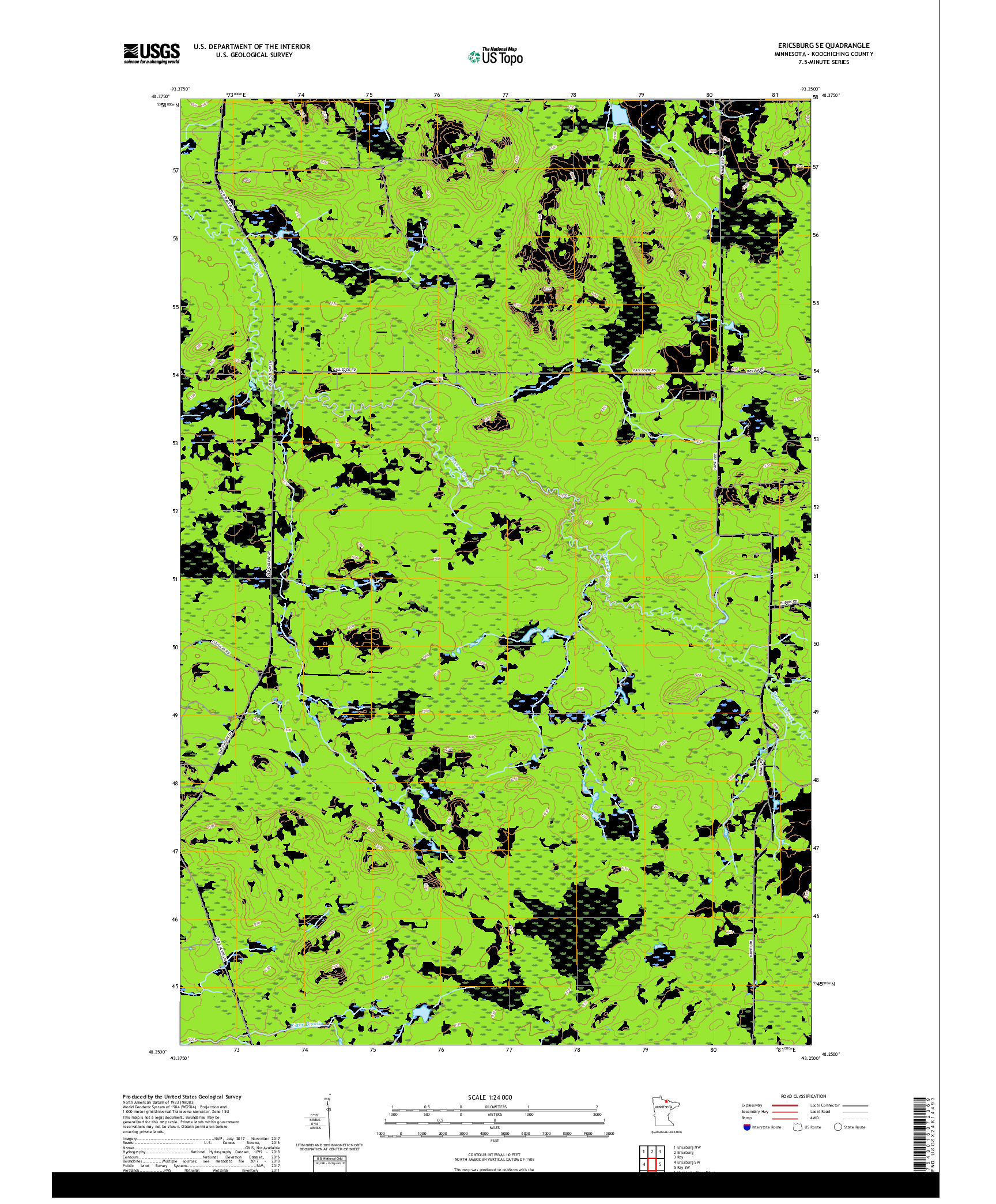 USGS US TOPO 7.5-MINUTE MAP FOR ERICSBURG SE, MN 2019